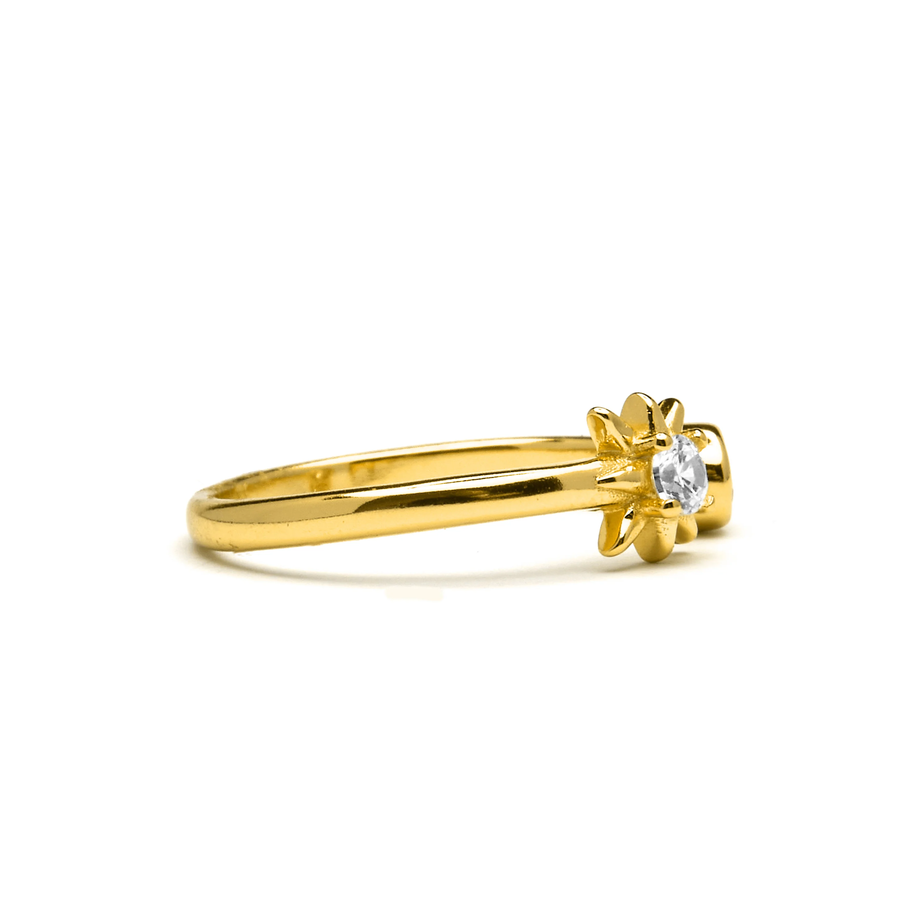 Anillo de Plata de Ley 925 con Circonita Brillante acabado en oro amarillo 18K - Lialt - Image 5