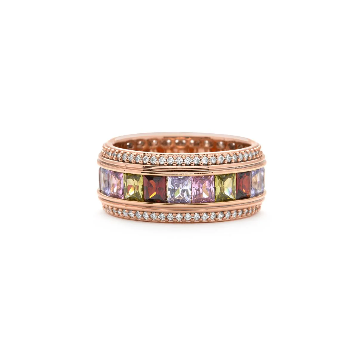Anillo de Circonita Multicolor acabado en oro amarillo de 18k - Maia - Image 3