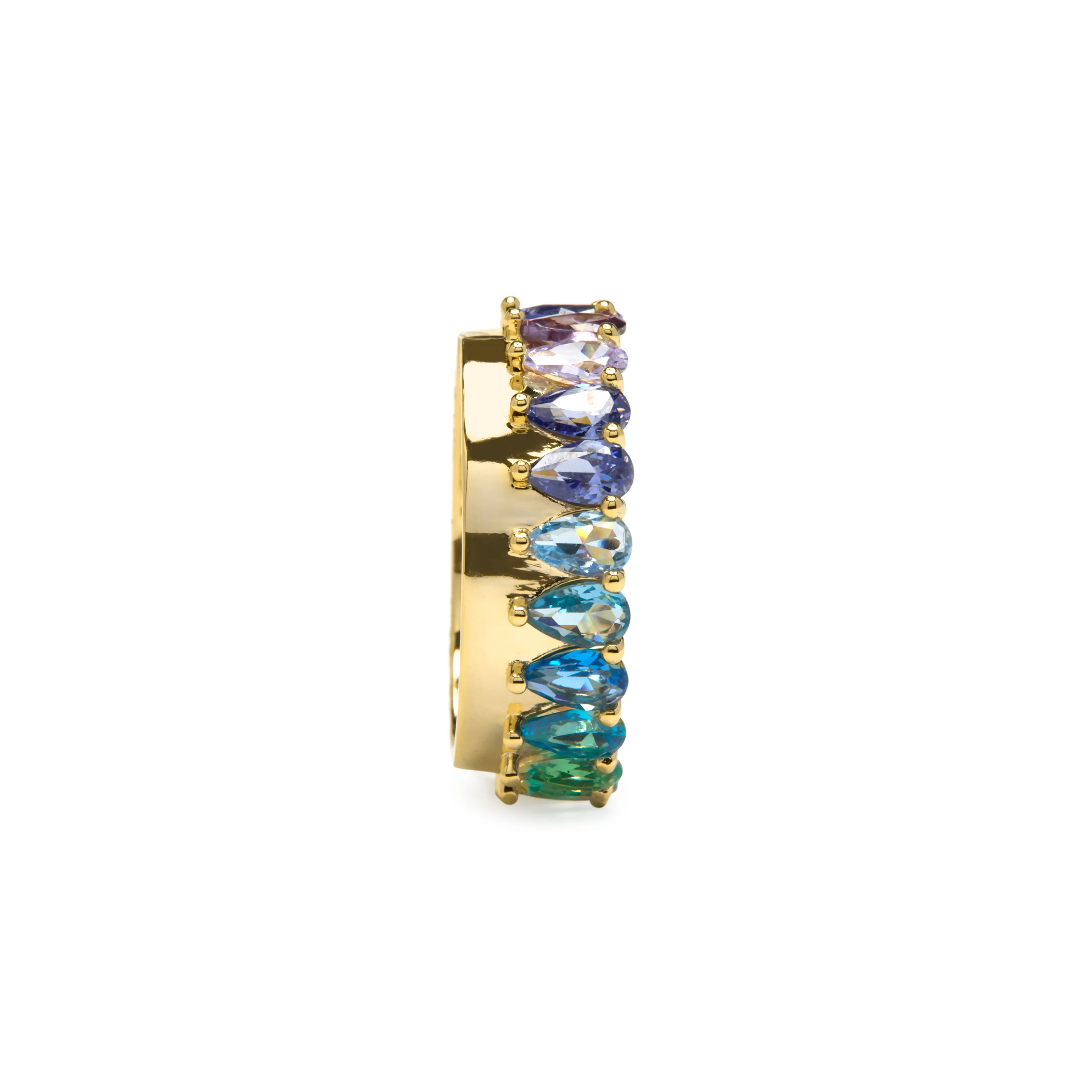 Anillo de Plata de Ley 925 y Circonita Multicolor acabado en oro amarillo 18k - Maskai - Image 3