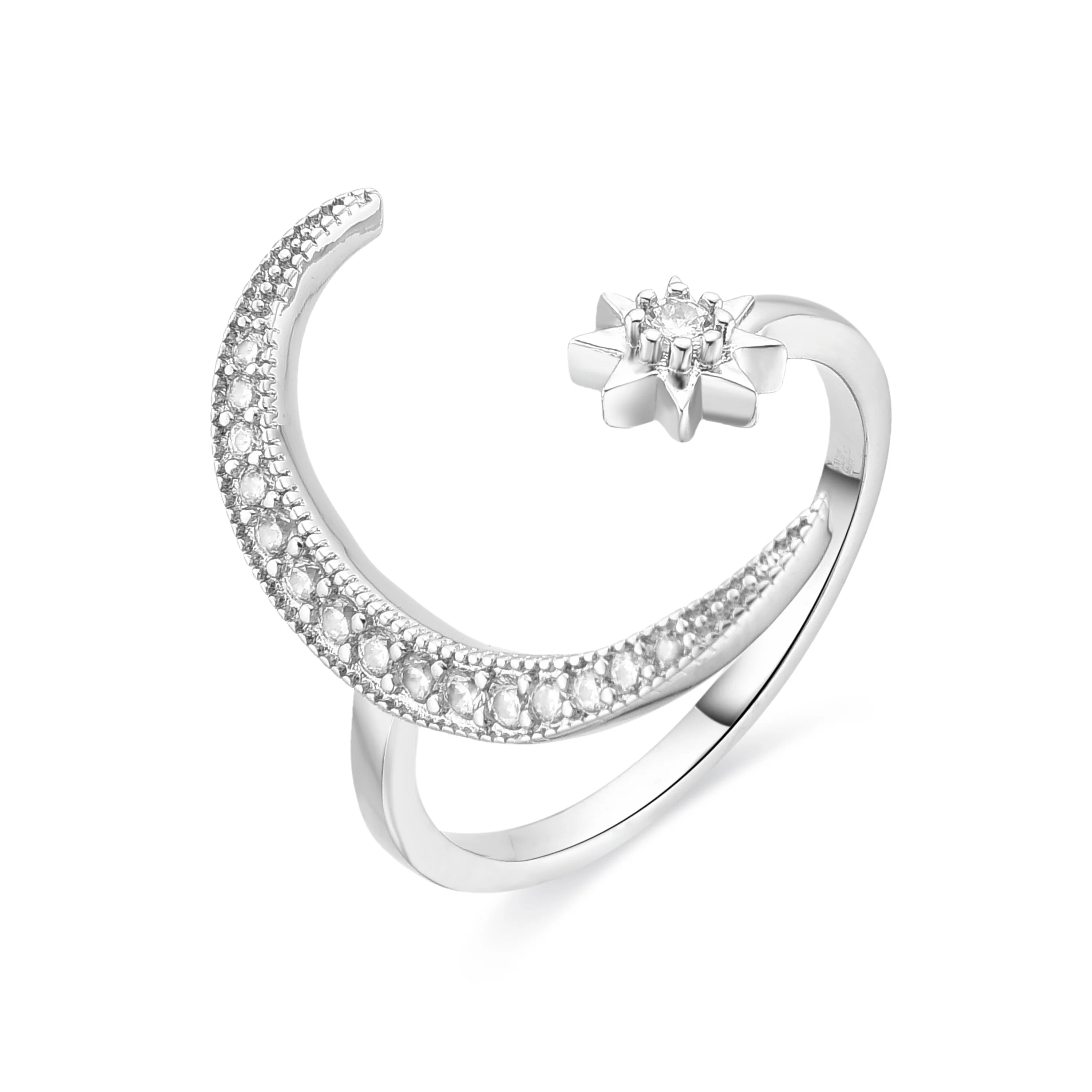 Anillo de Circonita Brillante acabado en rodio - Meral