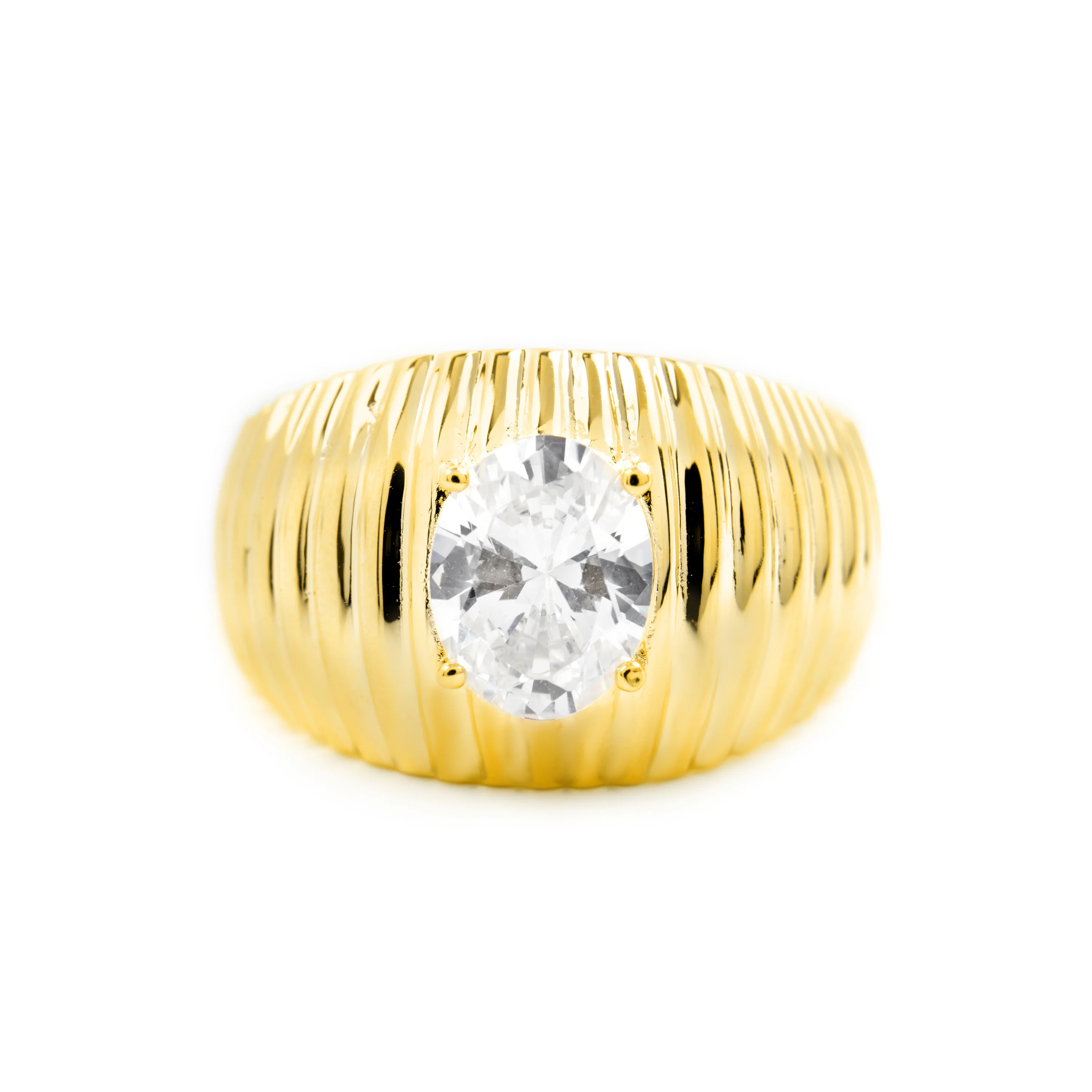 Anillo de Plata de Ley 925 y Circonita Brillante acabado oro amarillo de 18k - Metri - Image 3