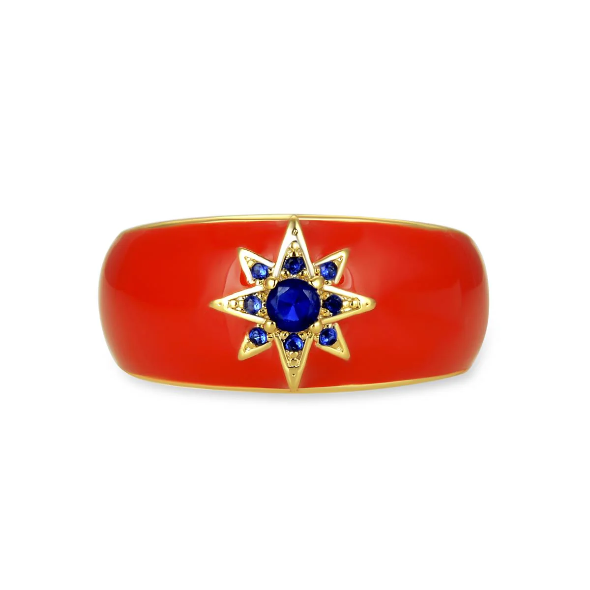 Anillo Minkha acabado en Oro Amarillo de 18 Kts - Minkha AZUL - Image 3