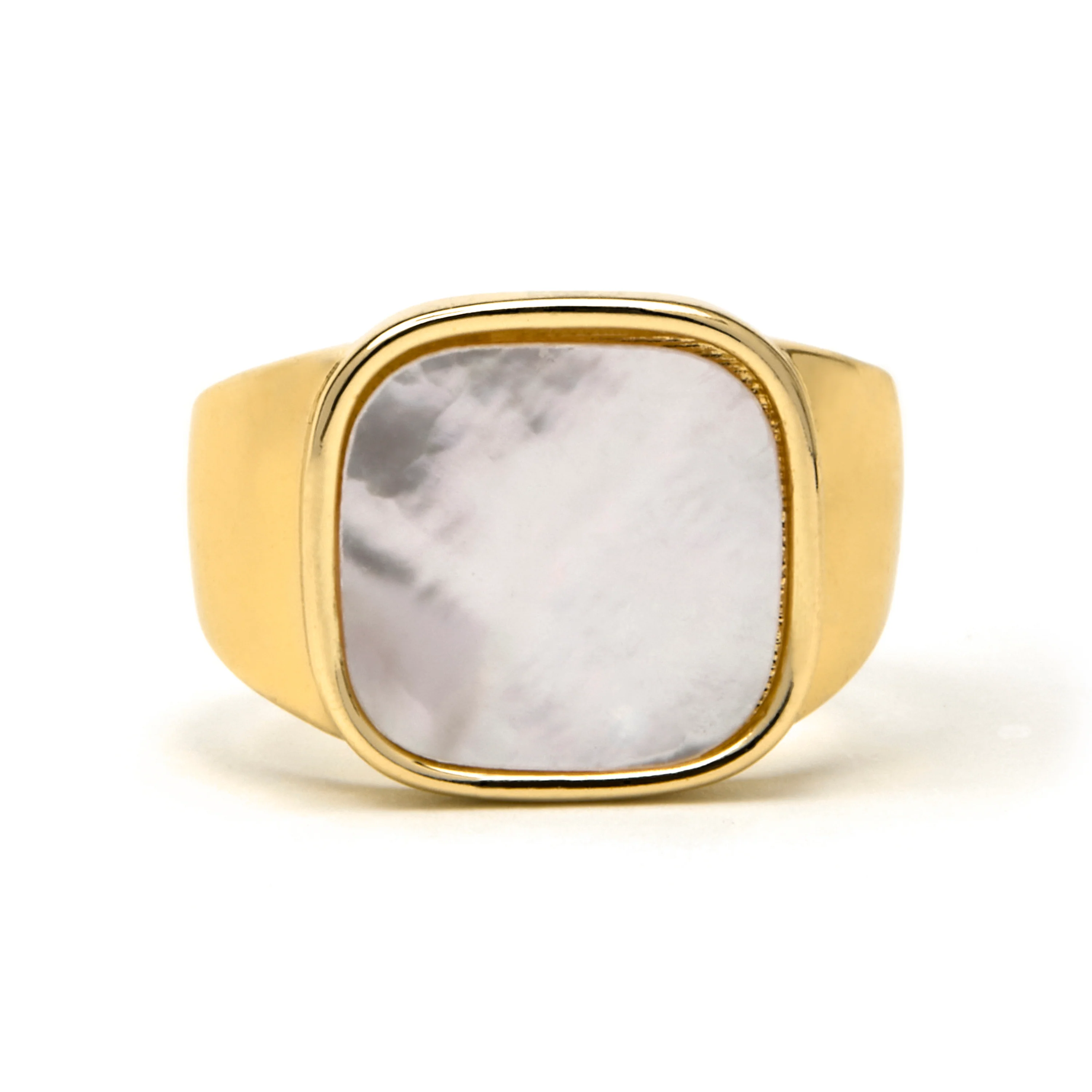 Anillo con Madreperla Blanca acabado oro 18k - Misau - Image 4