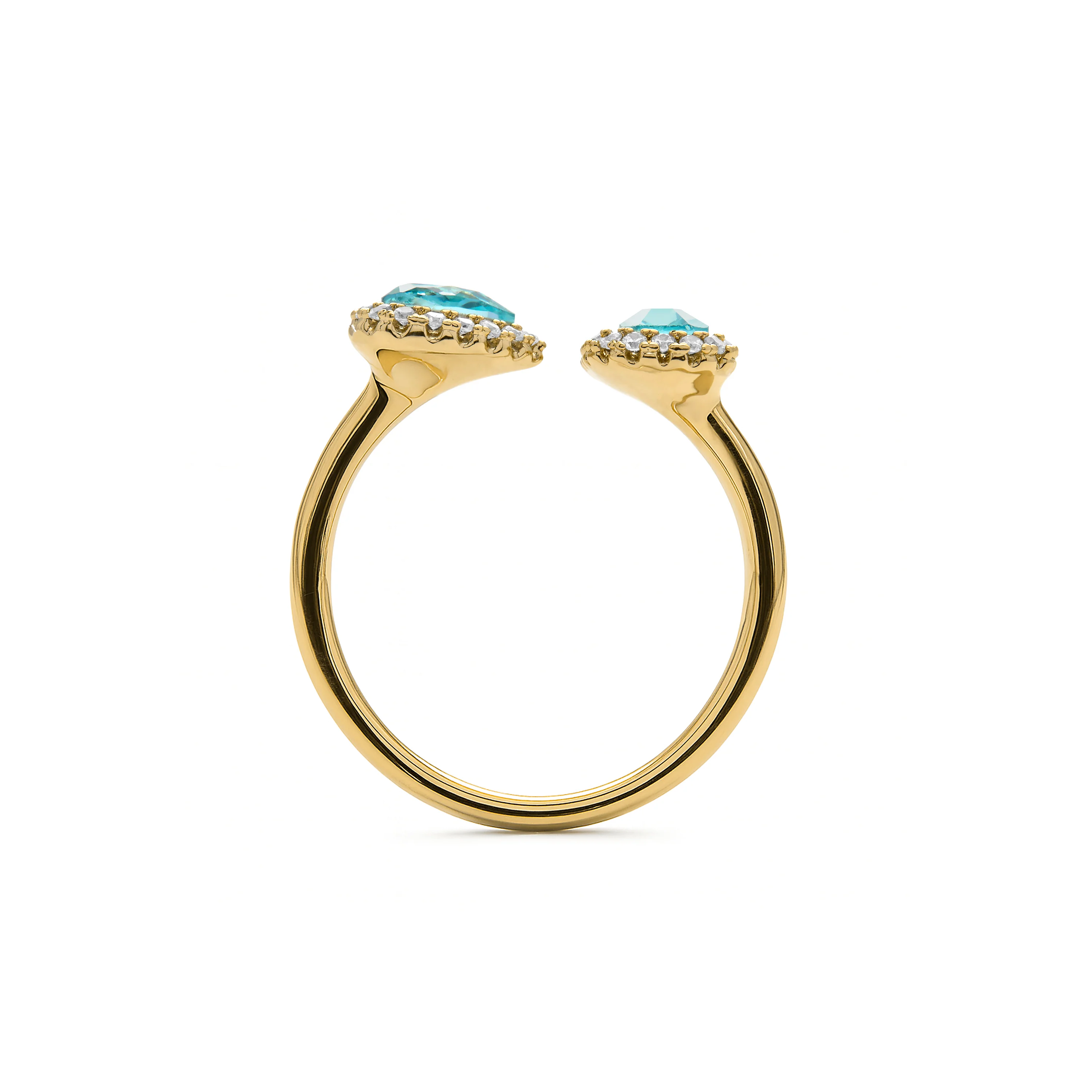 Anillo de Circonita Aguamarina acabado en oro amarillo de 18k - Myne - Image 3