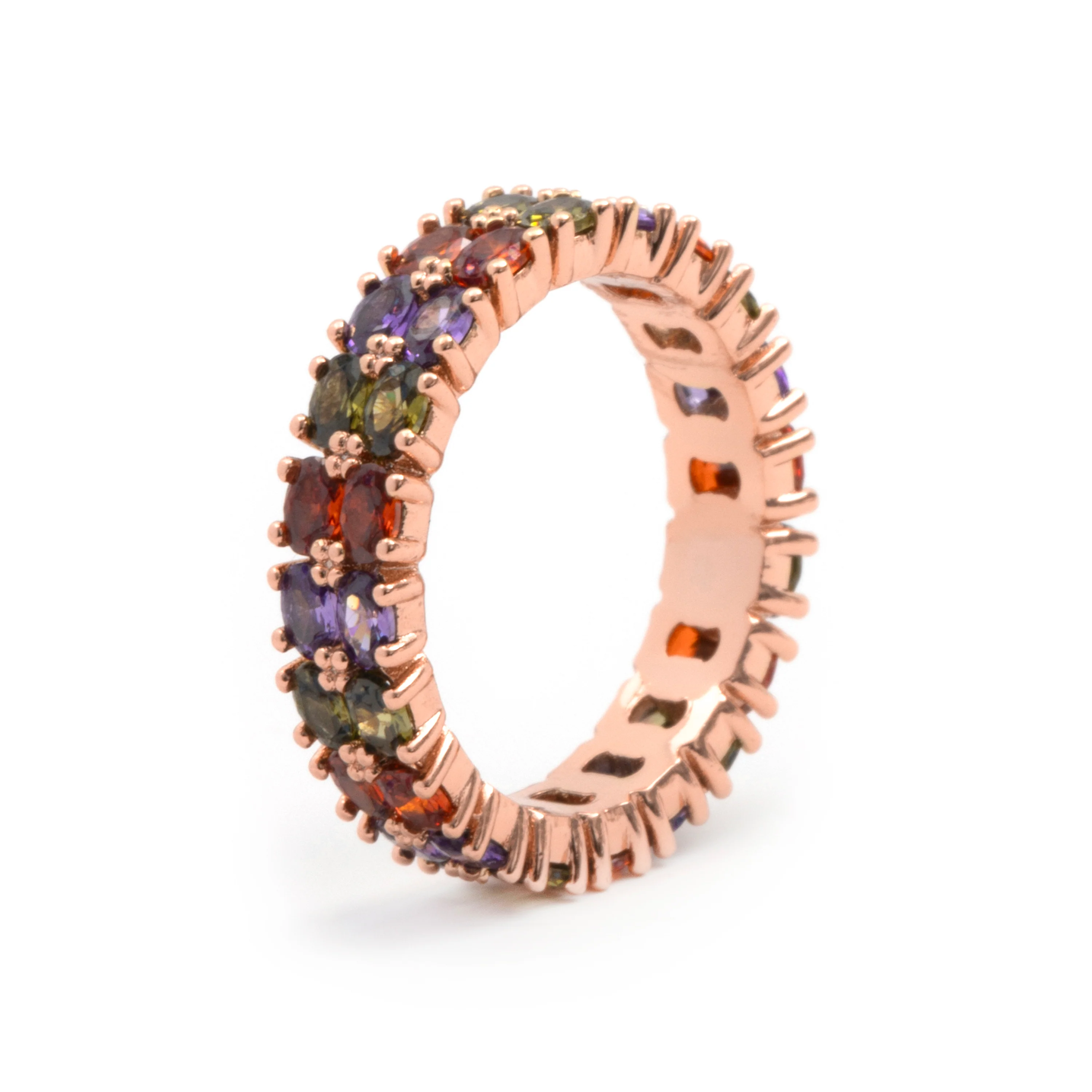 Anillo de Circonita Multicolor acabado en oro amarillo de 18k - Nanabe