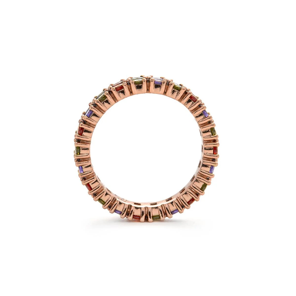 Anillo de Circonita Multicolor acabado en oro amarillo de 18k - Nanabe - Image 5