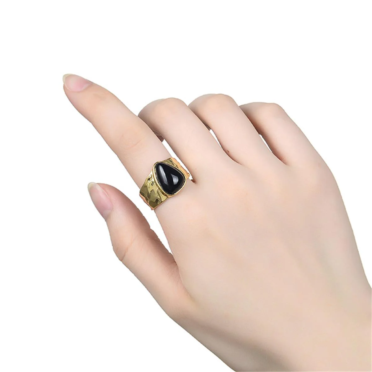 Anillo Nespos acabado en Oro Amarillo de 18 Kts - Nespos NEGRO - Image 2