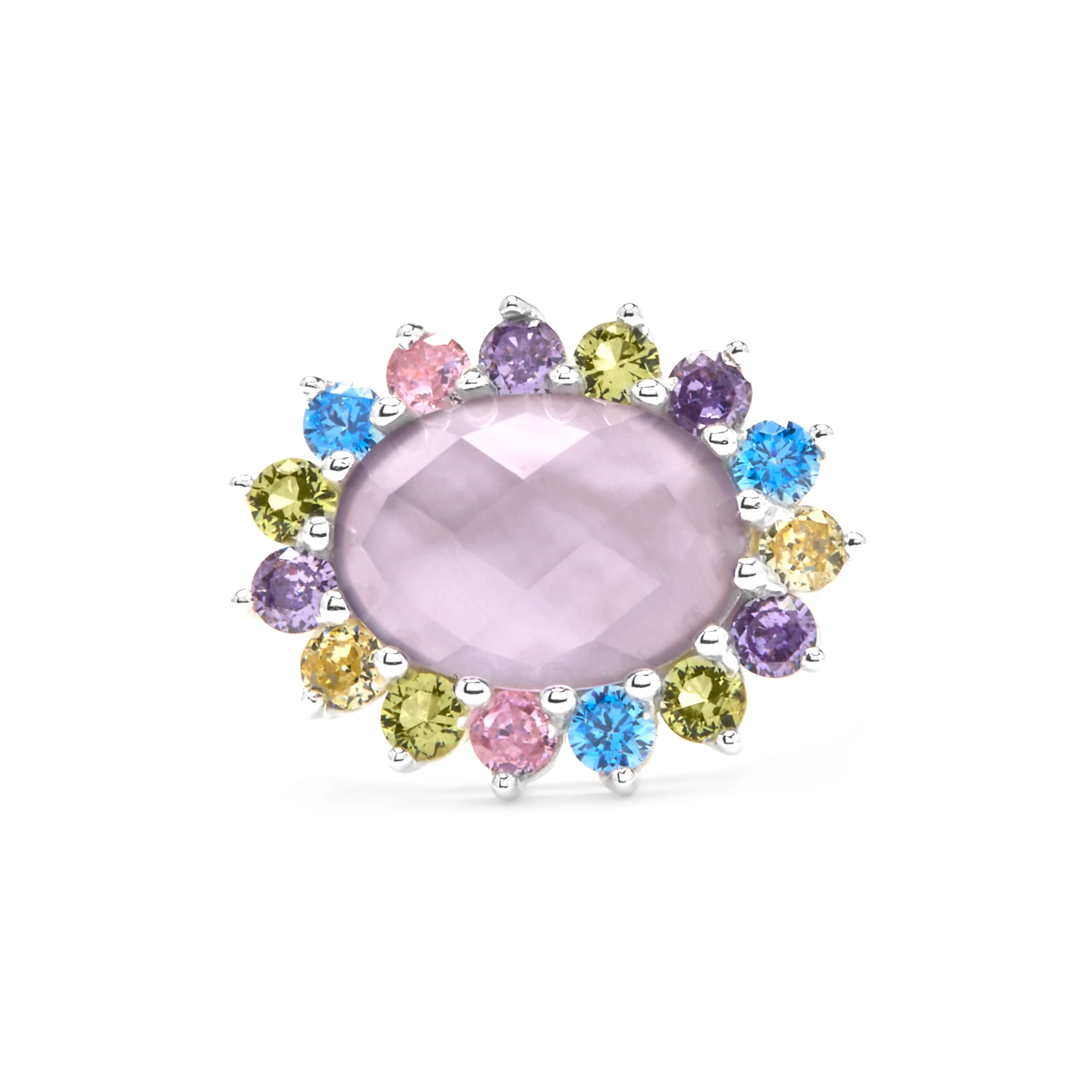 Anillo de Plata de Ley 925 y Circonita Multicolor acabado rodio - Nopsa - Image 5
