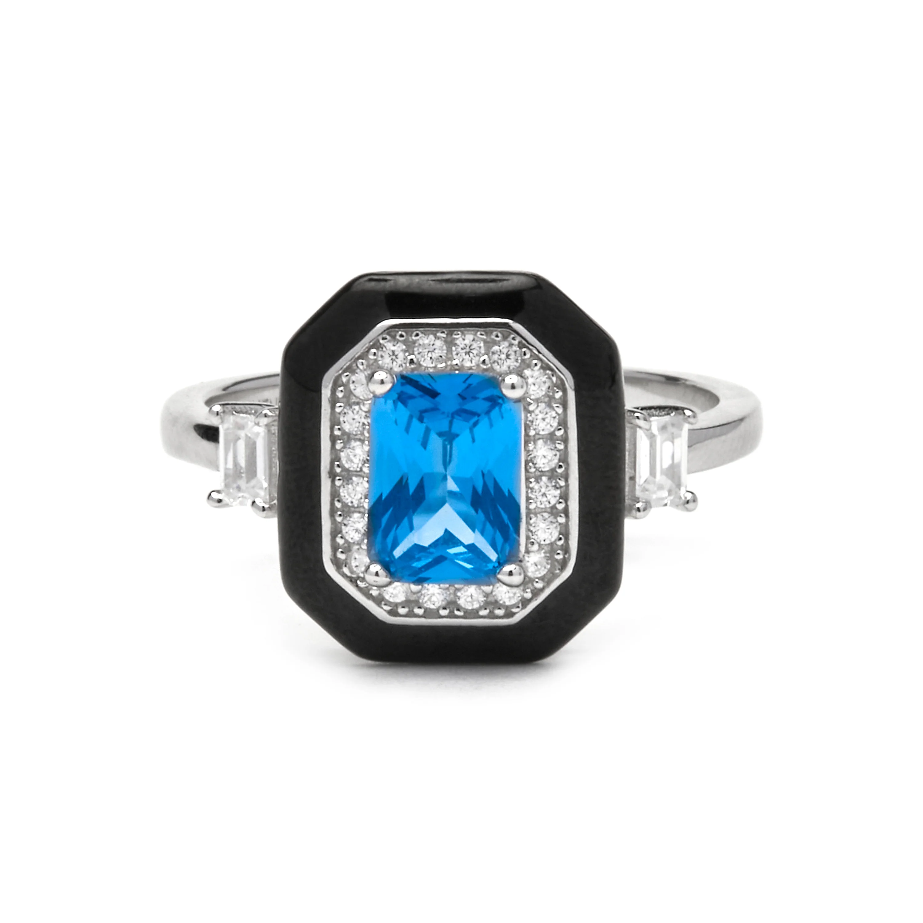 Anillo de Plata de Ley 925 y Lacado Negro acabado rodio - Oiwa - Image 5