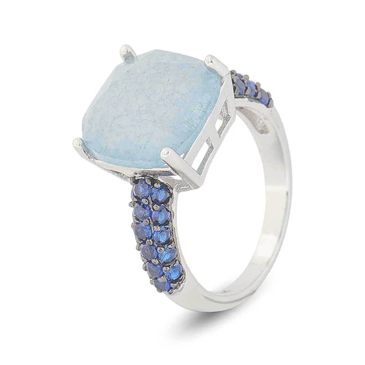 Anillo Olus Plata y Jade Azul - Olus AZUL