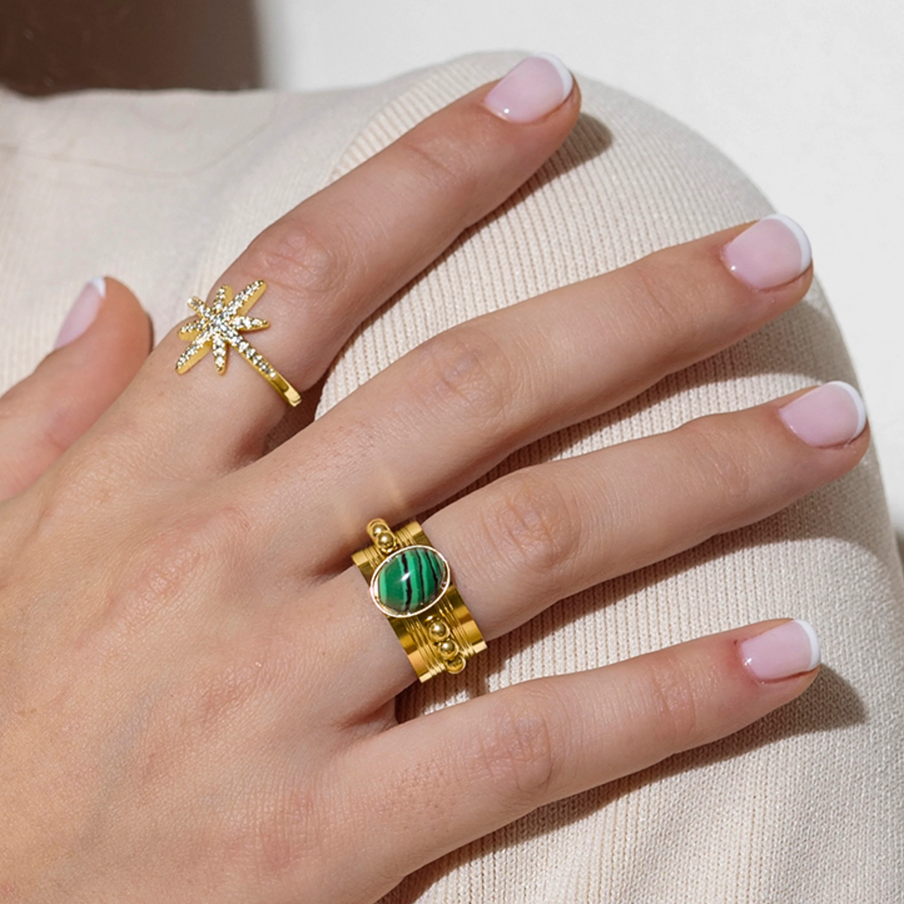 Anillo con Circonita Brillante acabado en oro amarillo 18K - Oriok - Image 3