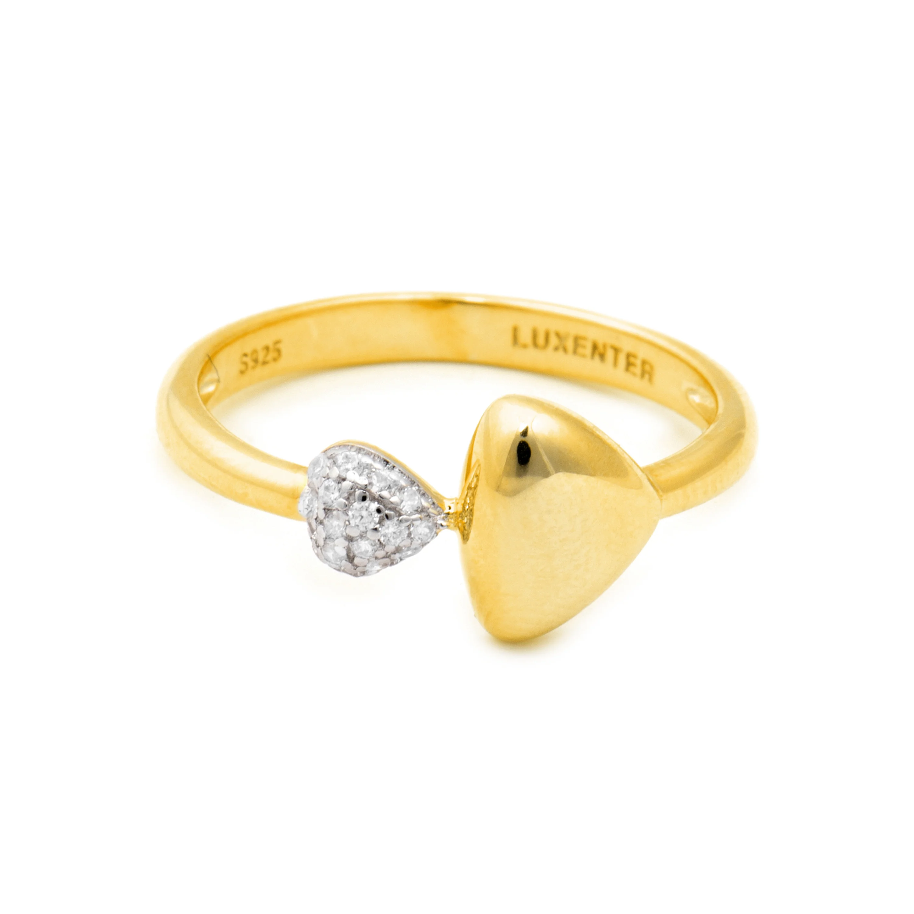 Anillo de Plata de Ley 925 y Circonita Brillante acabado oro amarillo de 18k - Pesha - Image 5