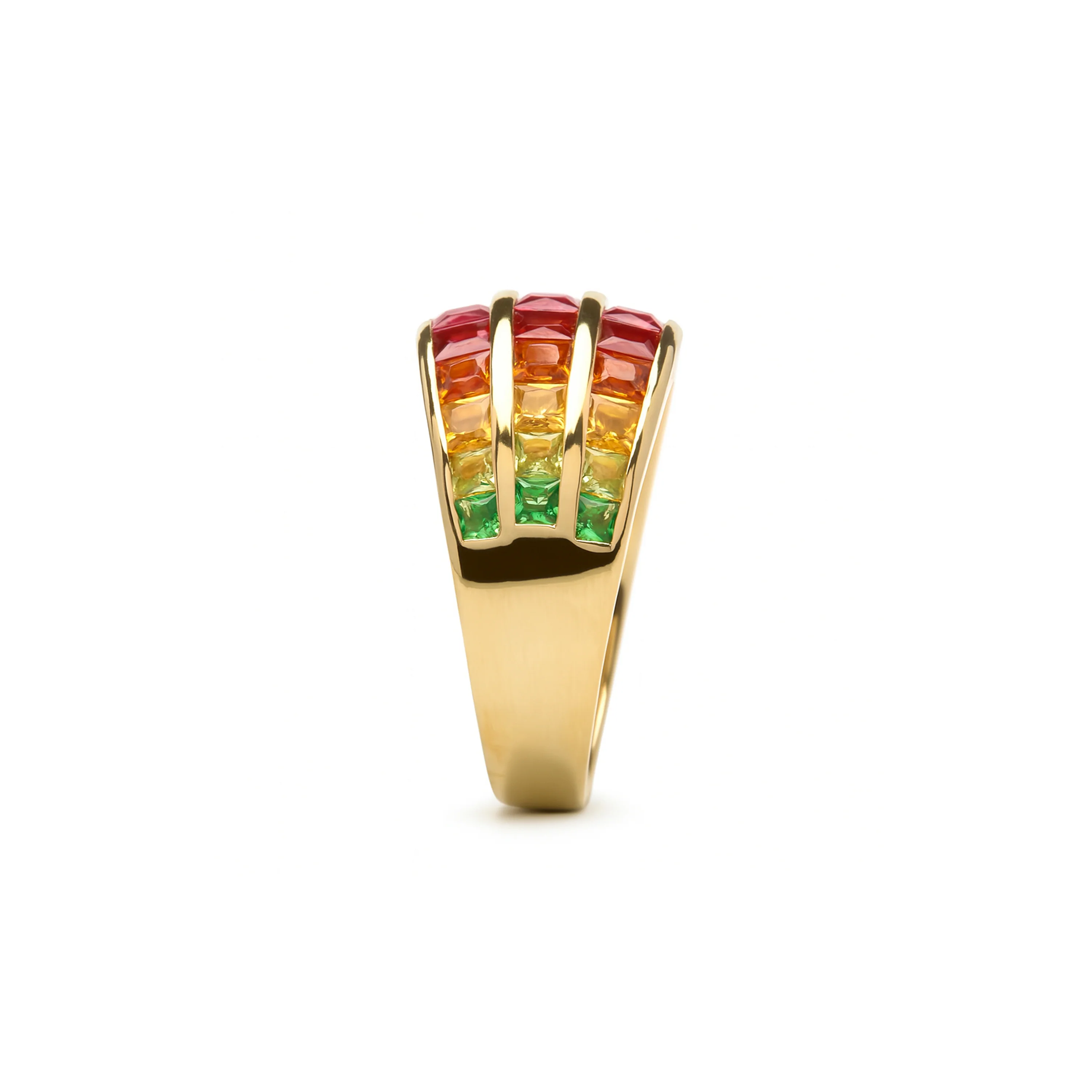 Anillo de Plata de Ley 925 y Circonita Multicolor acabado en oro amarillo 18k - Pilmad - Image 3