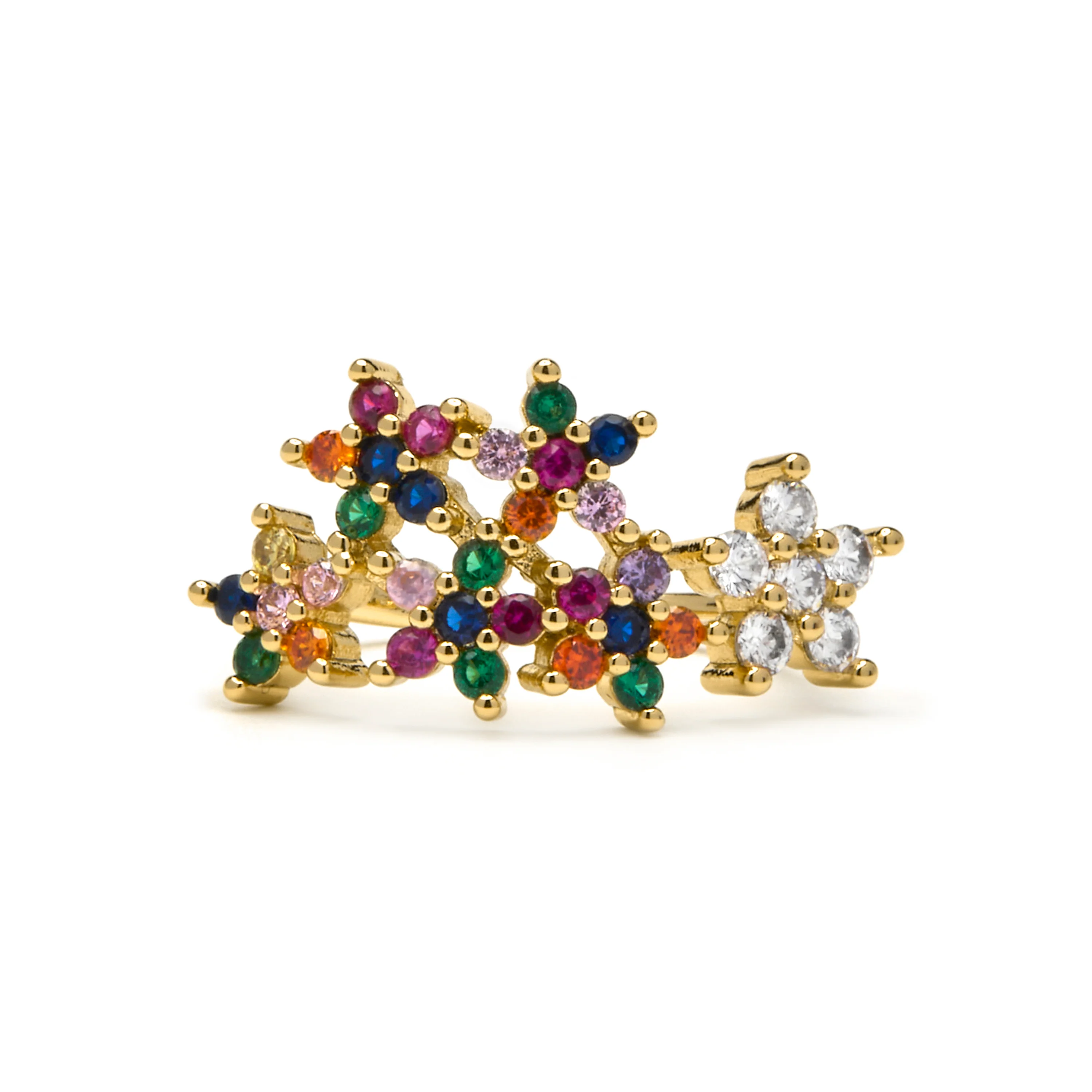 Anillo con Circonita Multicolor acabado oro 18k - Qianvi - Image 5