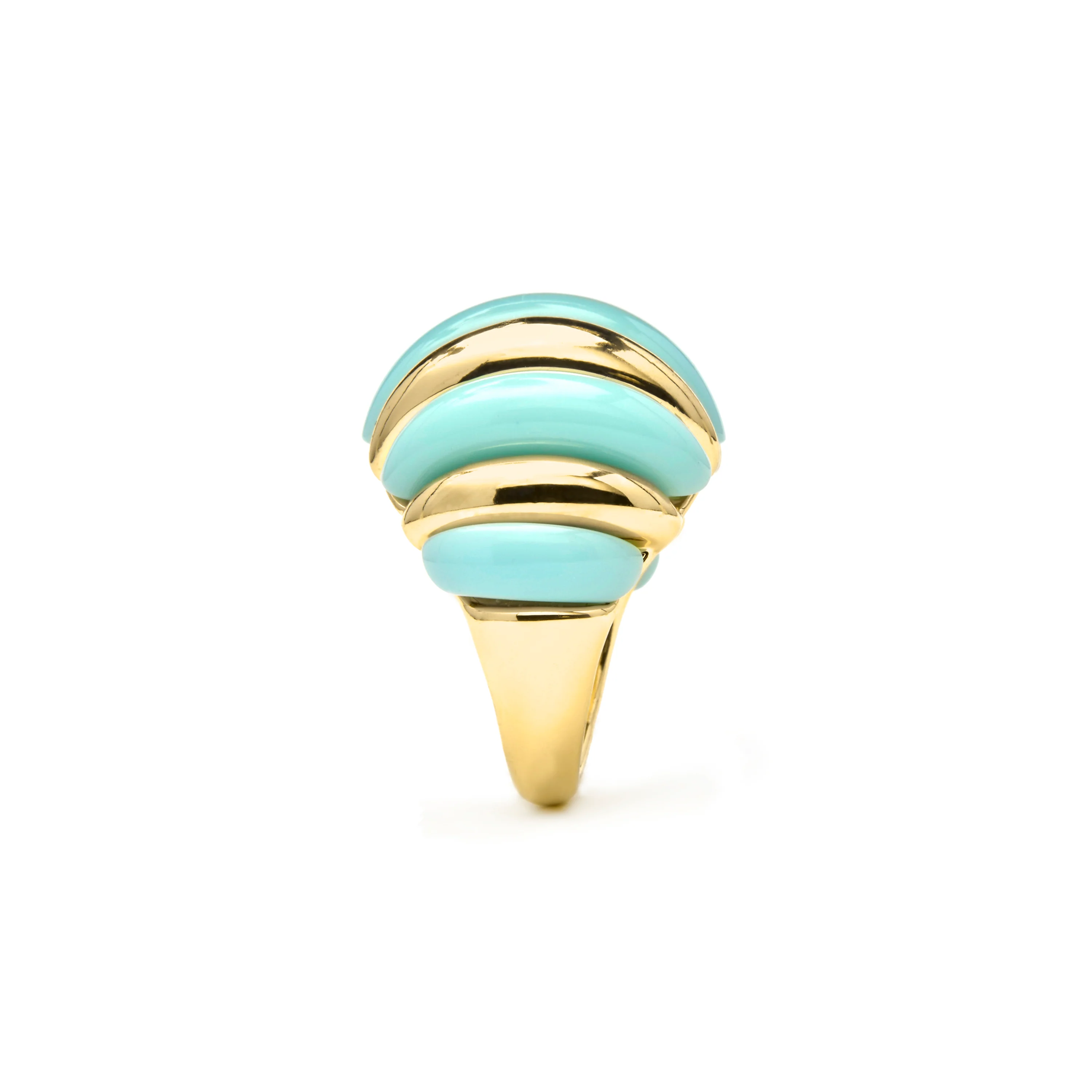 Anillo Rawil de Resina Azul acabado oro amarillo de 18k - Image 3