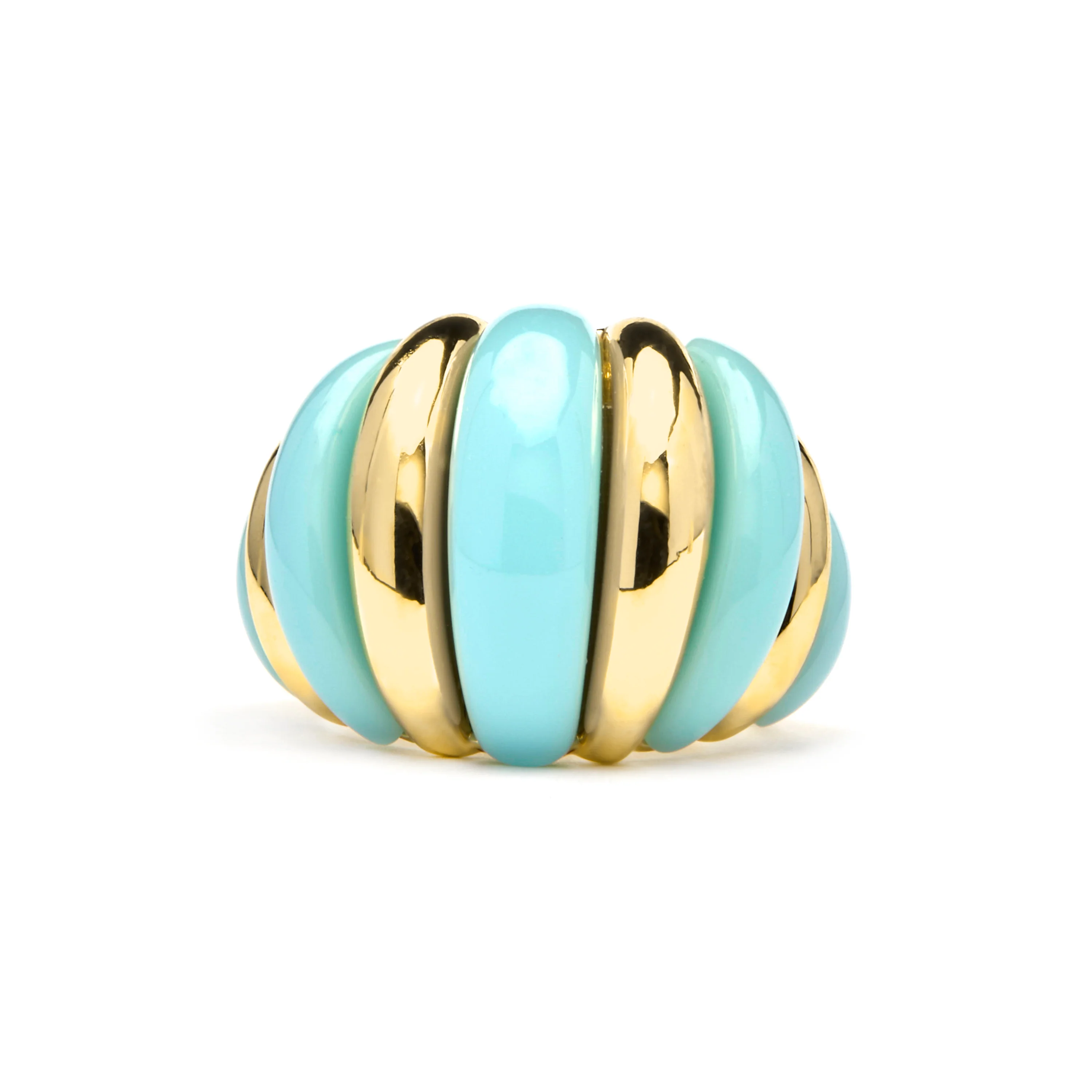 Anillo Rawil de Resina Azul acabado oro amarillo de 18k - Image 5