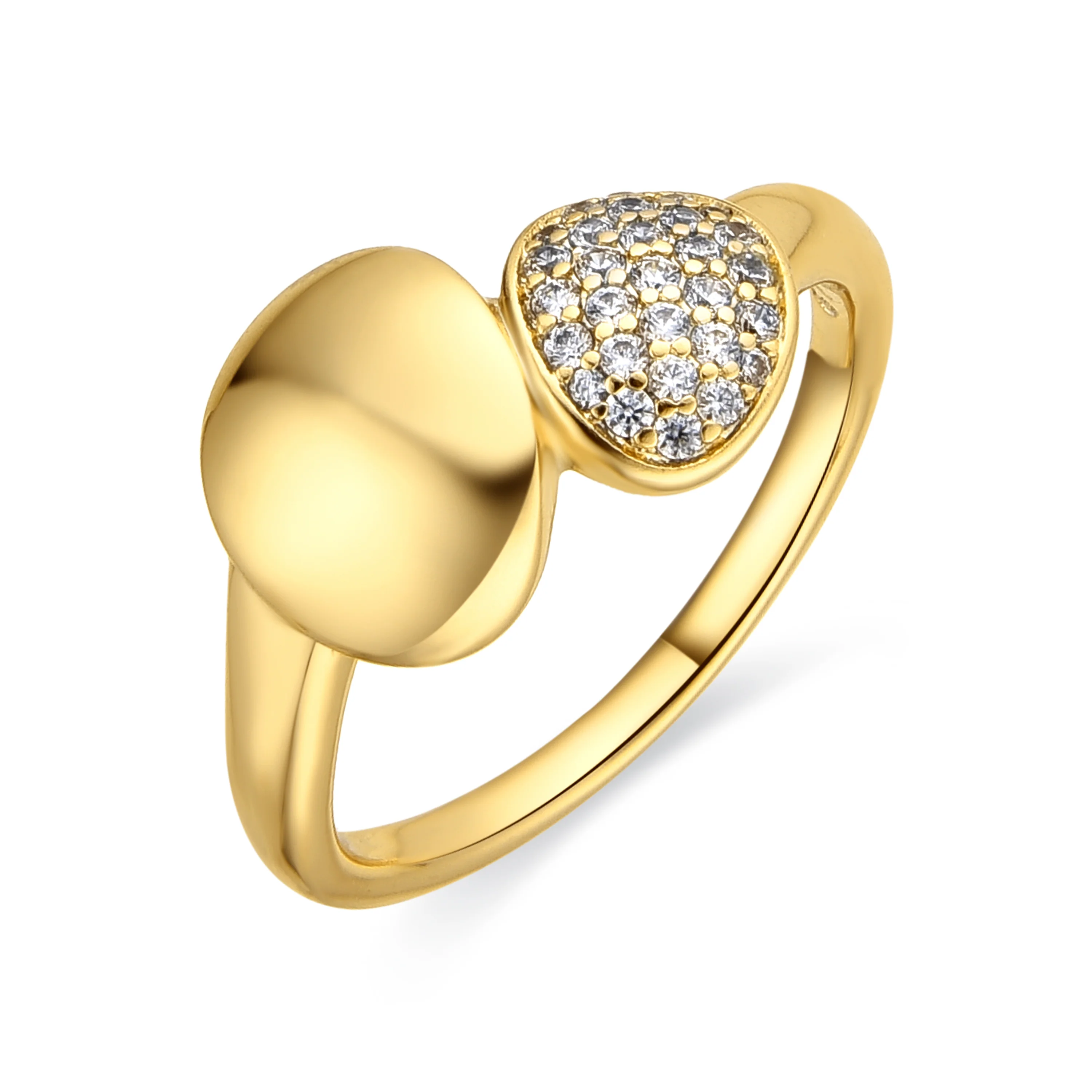 Anillo acabado oro amarillo de 18k y Circonita Brillante - Ridoom