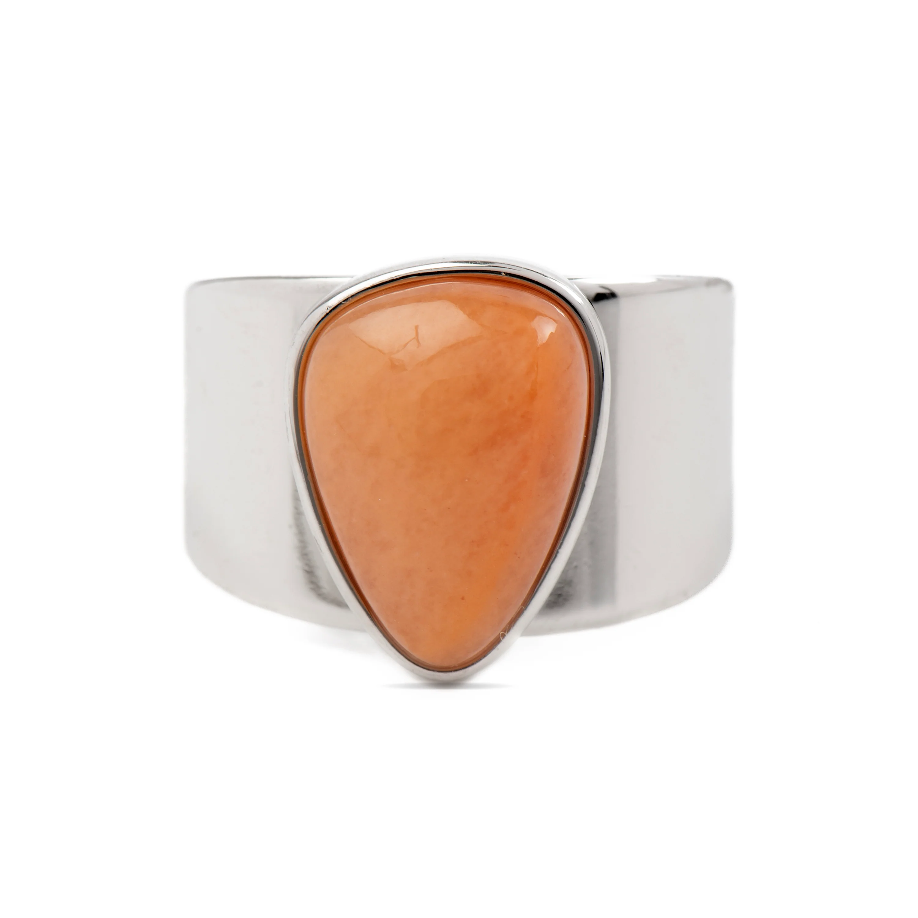 Anillo de Agata Naranja acabado en rodio - Sheak - Image 3