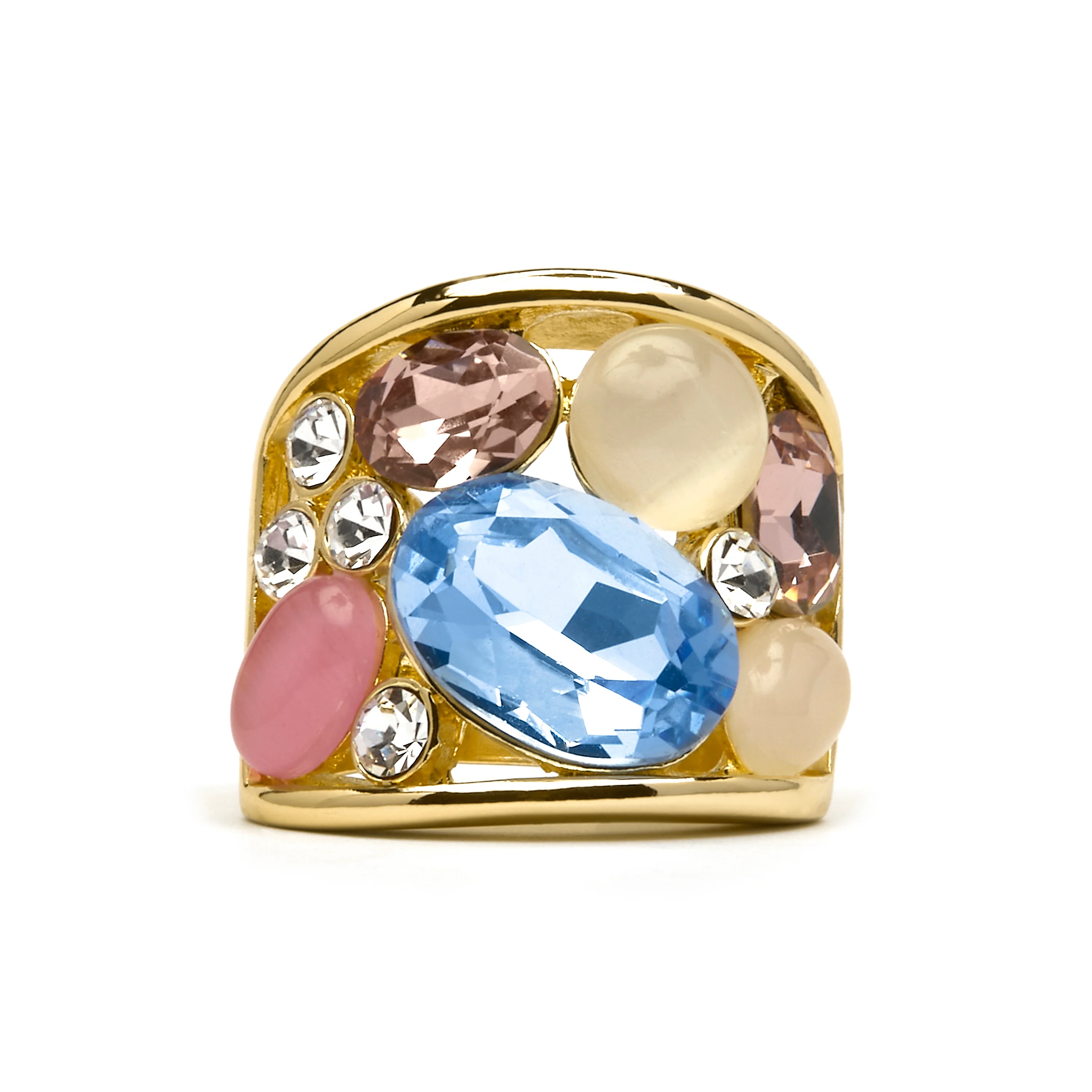 Anillo acabado oro amarillo de 18k y Cristal Multicolor - Sionu - Image 5