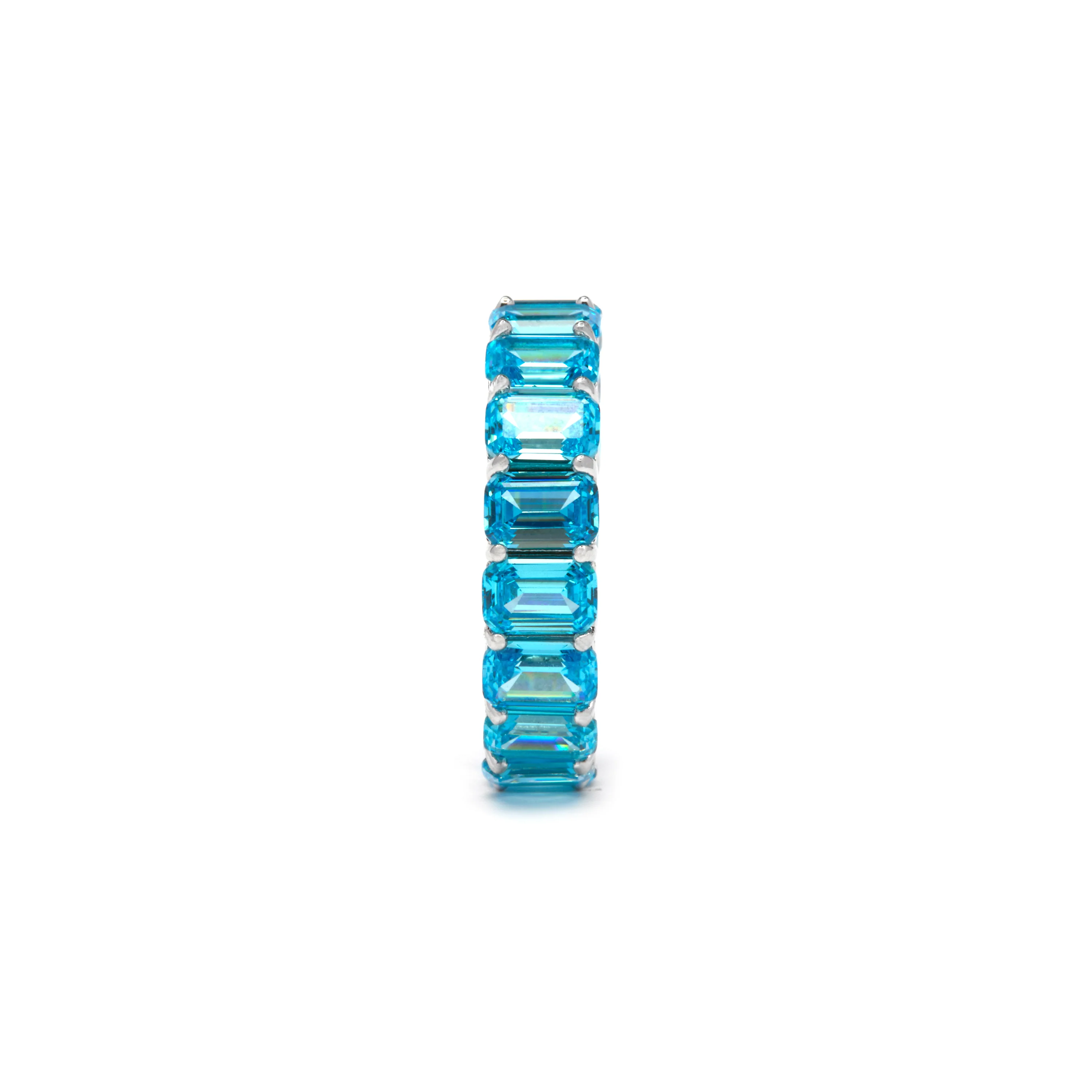 Anillo de Plata de Ley 925 y Circonita Topacio Azul acabado rodio - Syruo - Image 3
