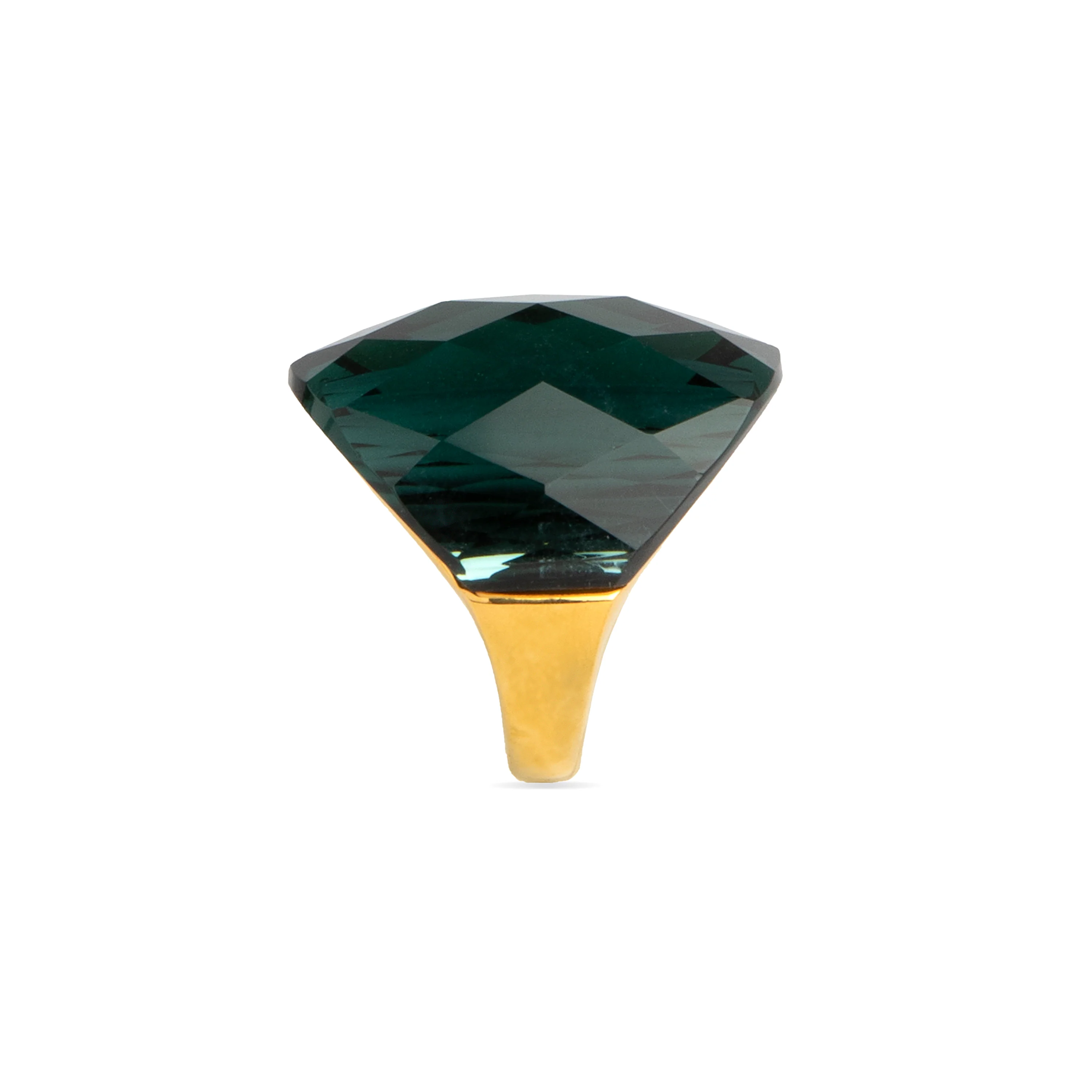Anillo con Cuarzo Hidrotermal Onix acabado en oro amarillo 18K - Tak - Image 3