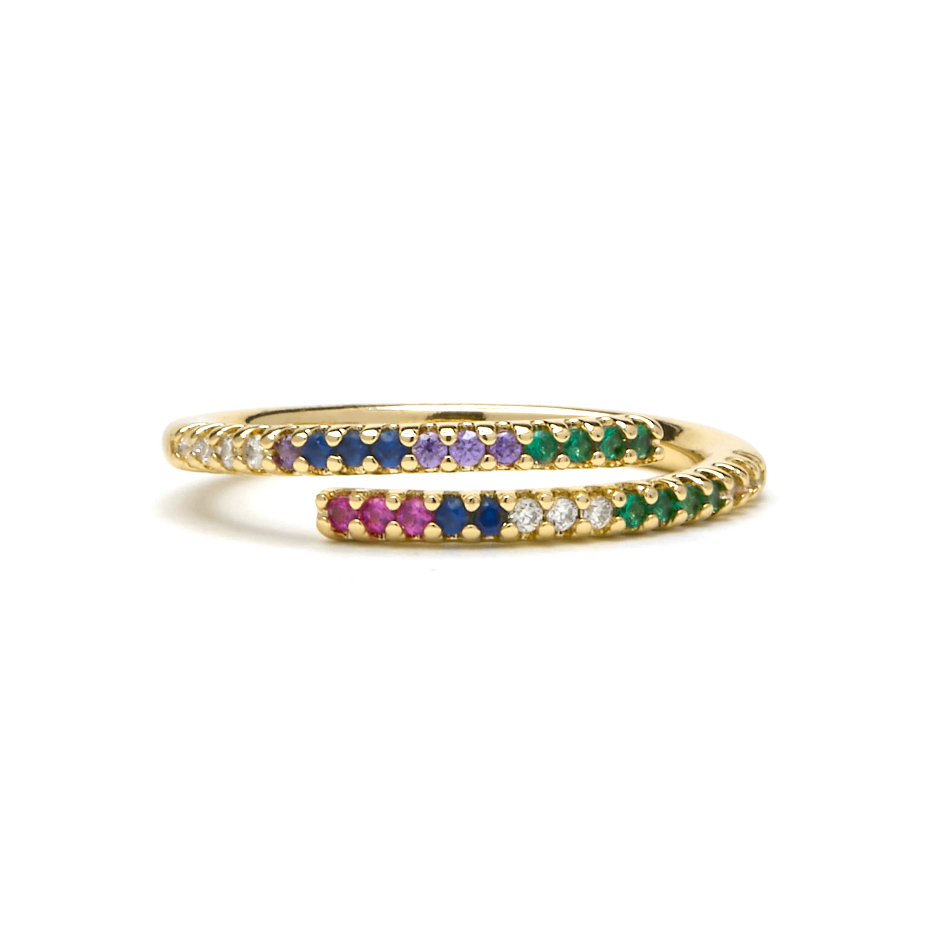 Anillo con Circonita Multicolor acabado oro 18k - Tazel - Image 5