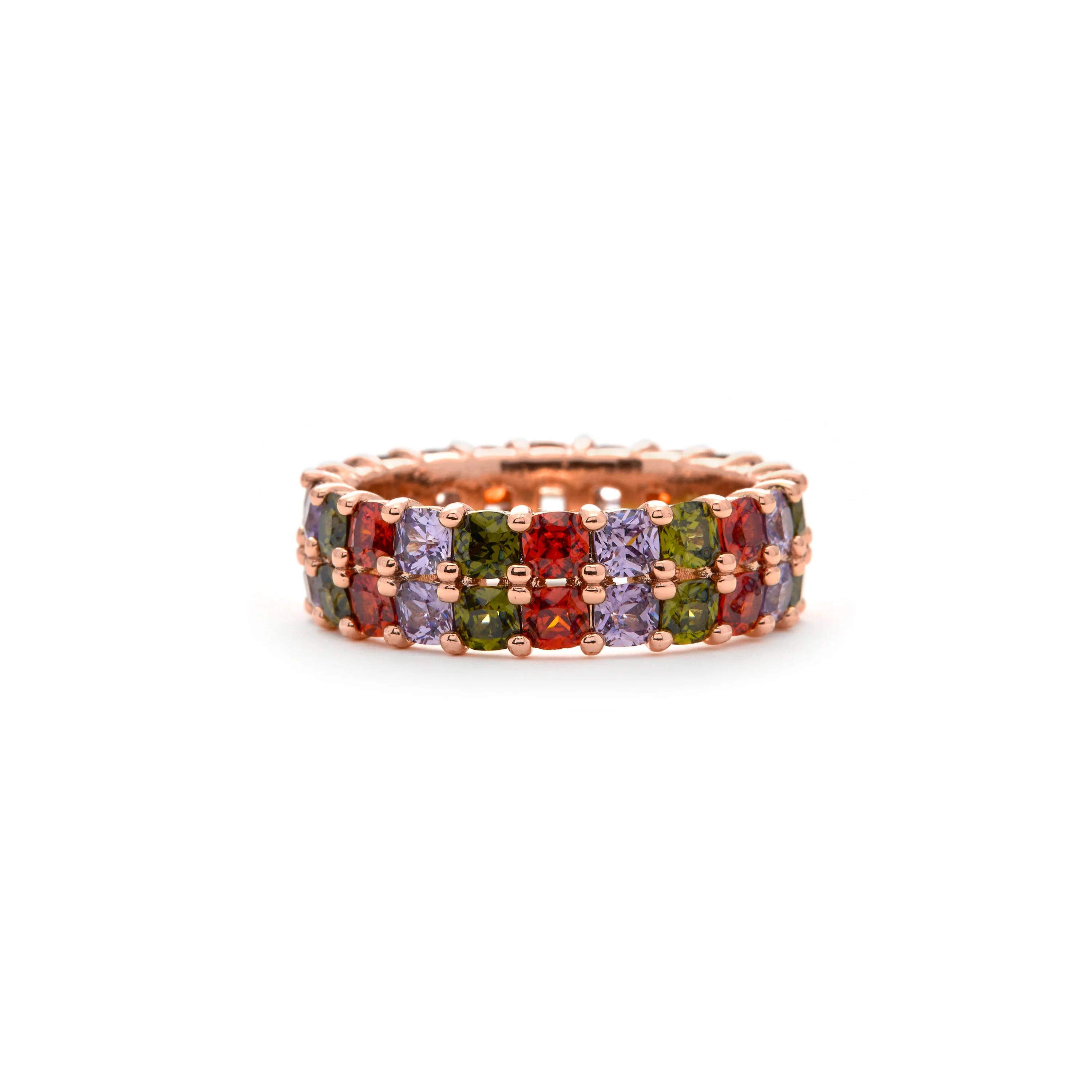 Anillo de Circonita Multicolor acabado en oro amarillo de 18k - Tomi - Image 3