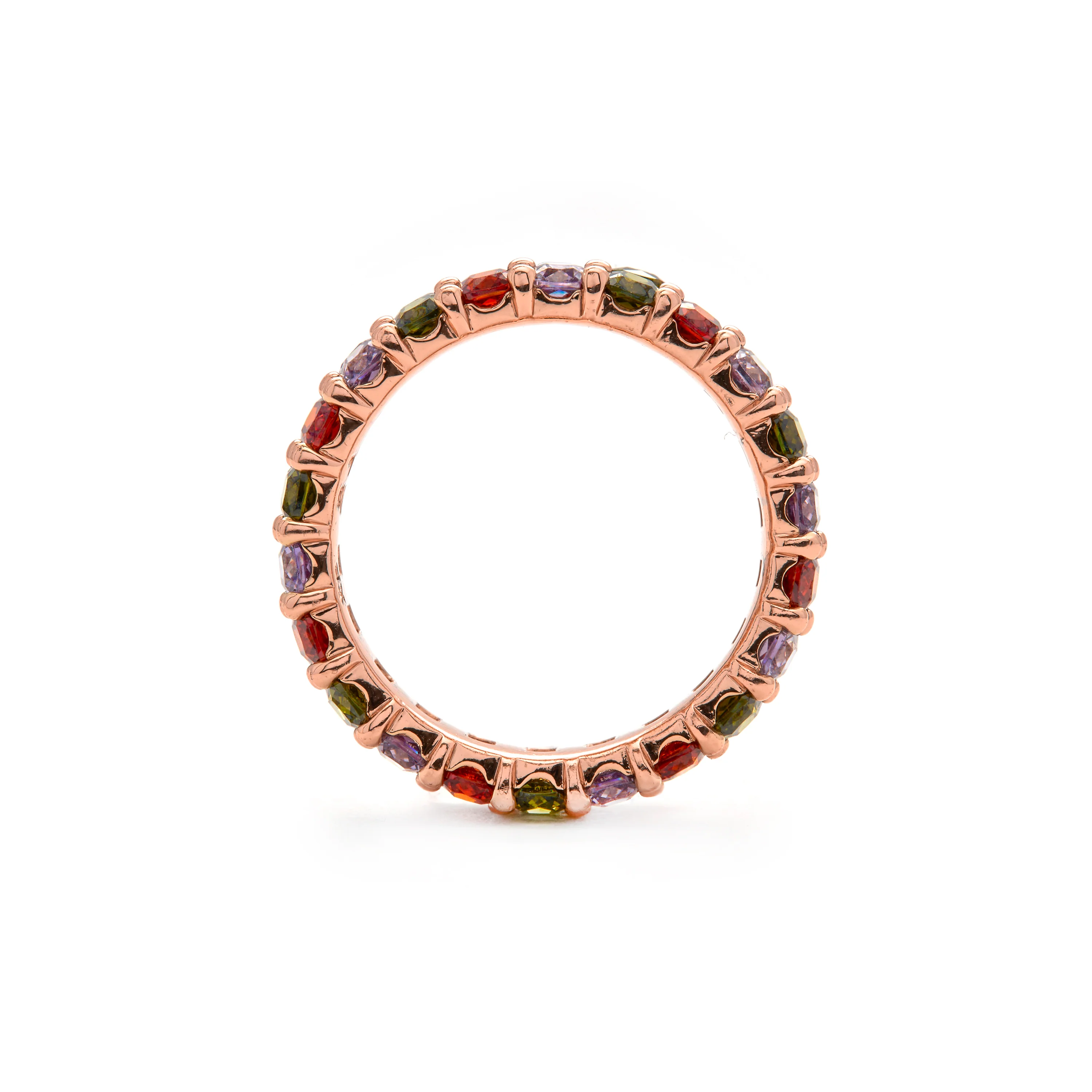 Anillo de Circonita Multicolor acabado en oro amarillo de 18k - Tomi - Image 7