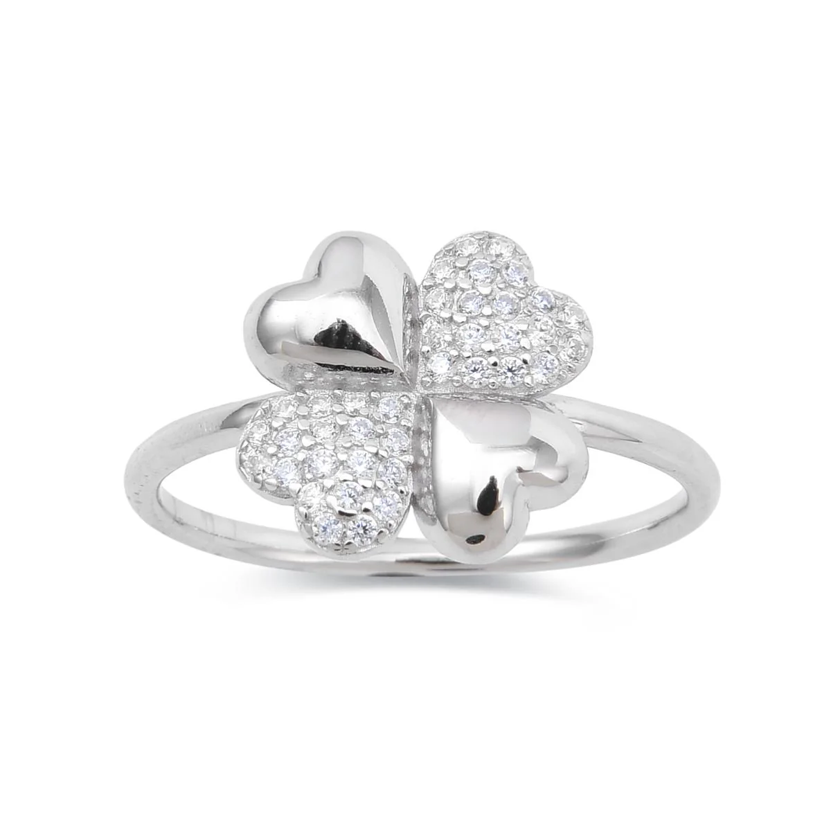 Anillo Trébol Plata De Ley 925 - Trébol BLANCO - Image 3