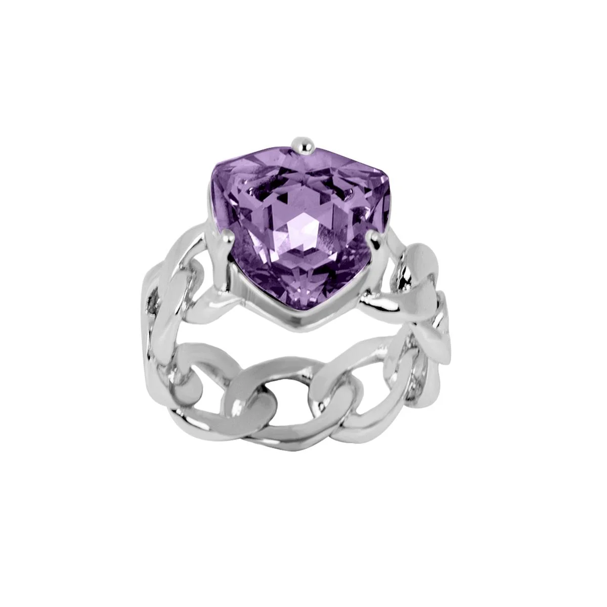 Anillo Trilliante acabado en Rodio - Trilliante MORADO