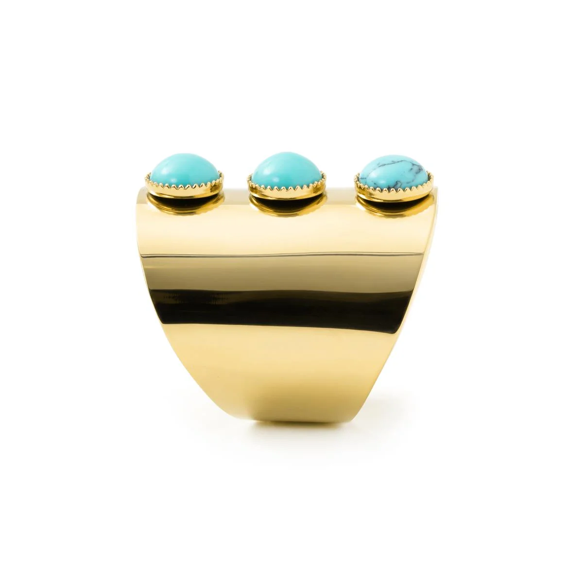 Anillo de Turquesa acabado en oro amarillo de 18k - Isum - Image 3