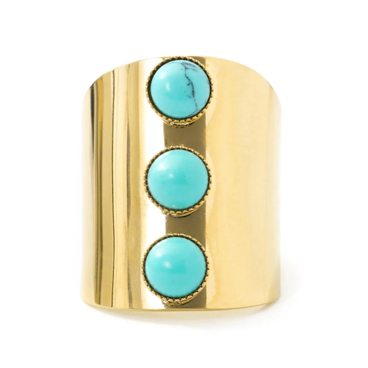 Anillo de Turquesa acabado en oro amarillo de 18k - Isum - Image 5