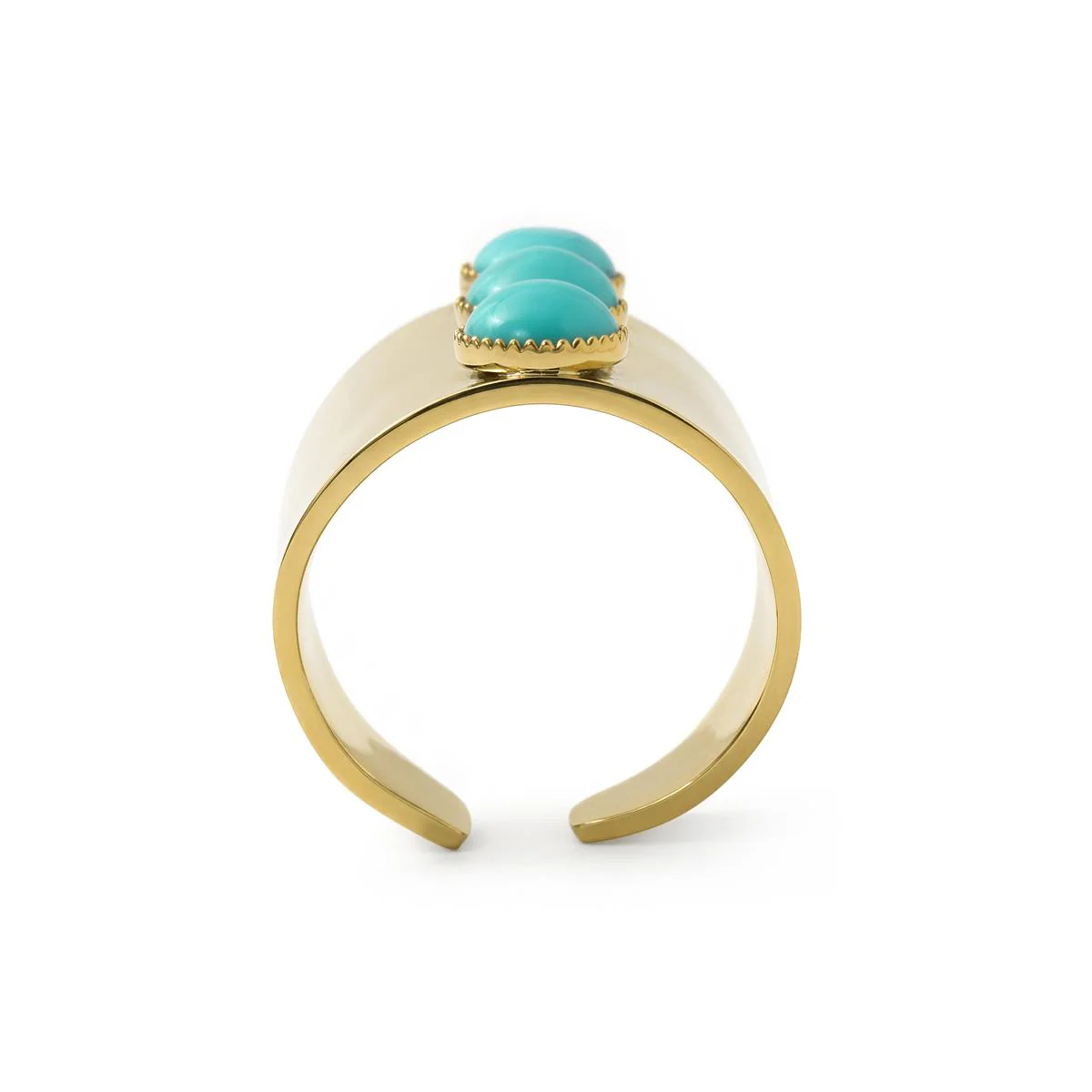 Anillo de Turquesa acabado en oro amarillo de 18k - Isum - Image 7