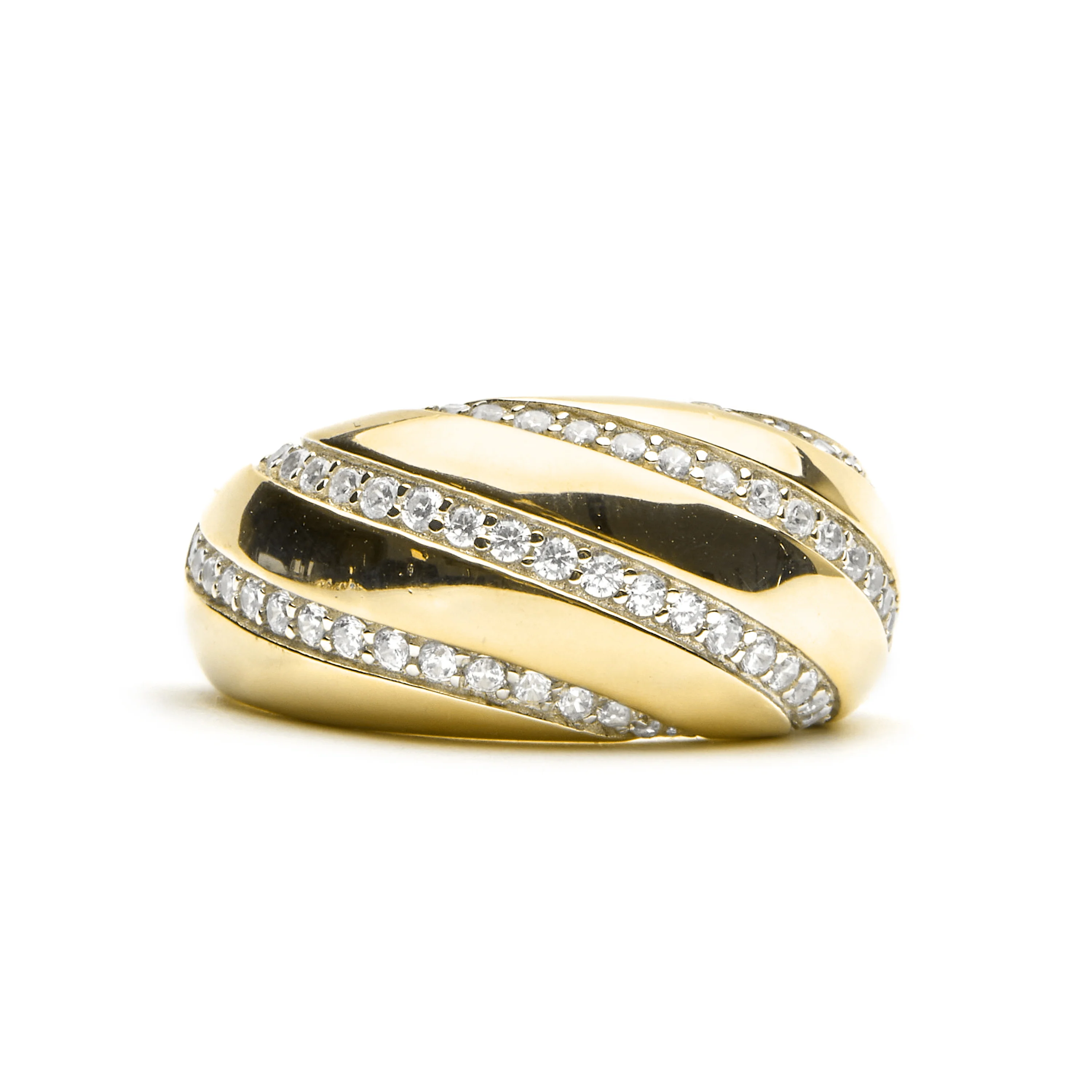 Anillo de Plata de Ley 925 y Circonita Brillante acabado oro 18k - Vikai - Image 5