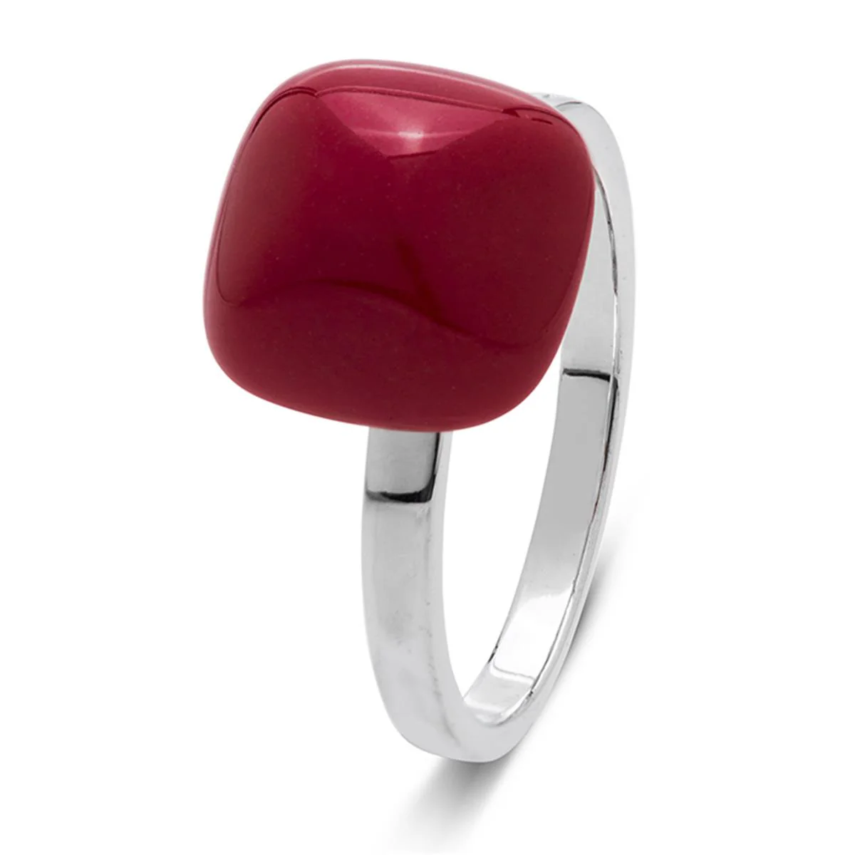 Anillo Wilma Plata y Coral - Wilma ROJO