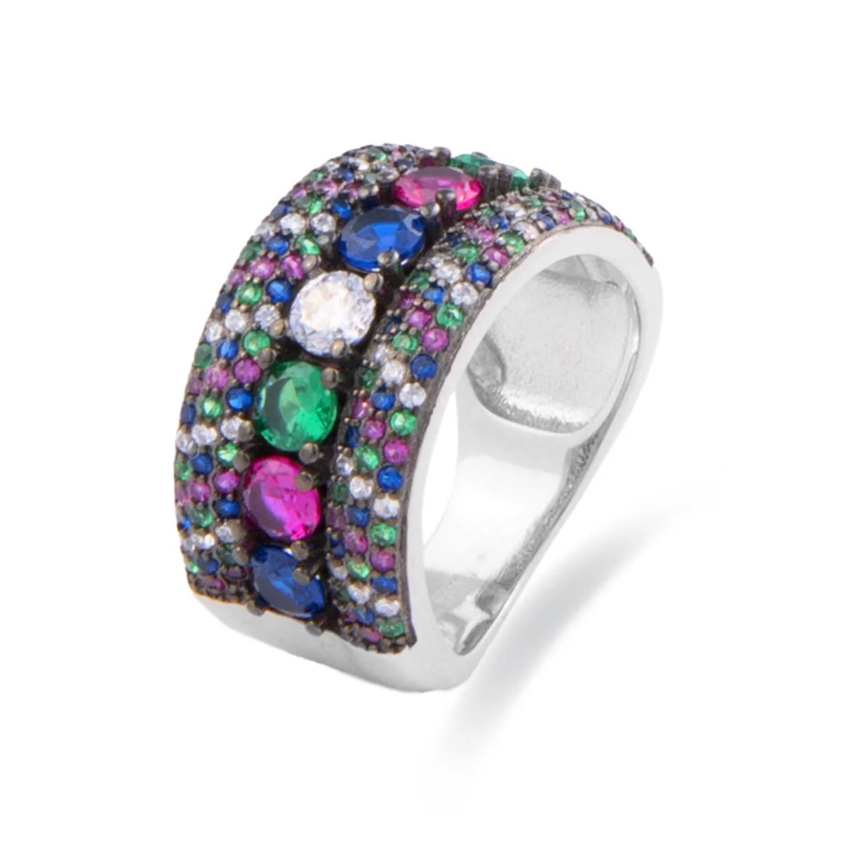 Anillo Xibow Plata De Ley 925 - Xibow MULTICOLOR