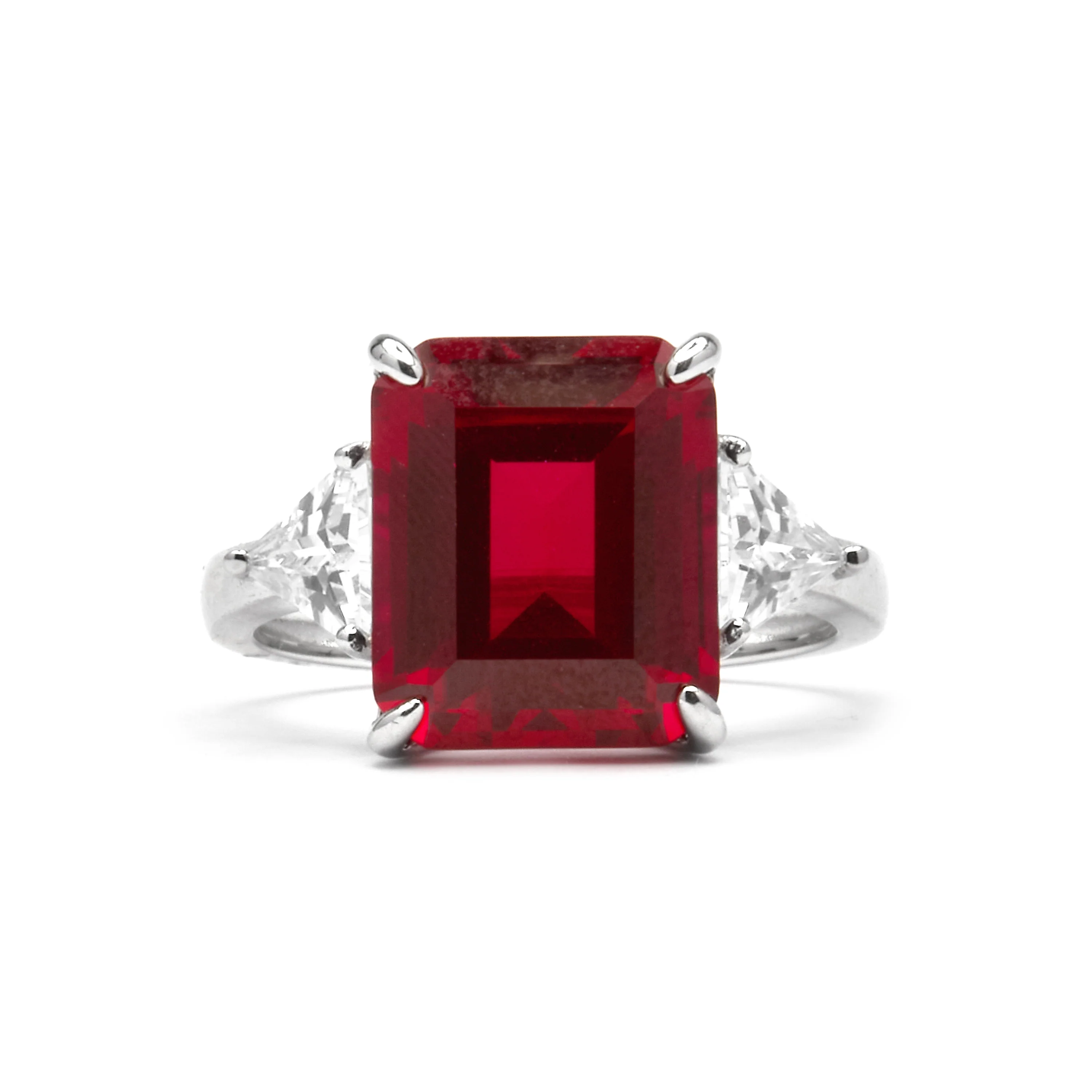 Anillo de Plata de Ley 925 y Circonita Rubí acabado rodio - Xifa - Image 5