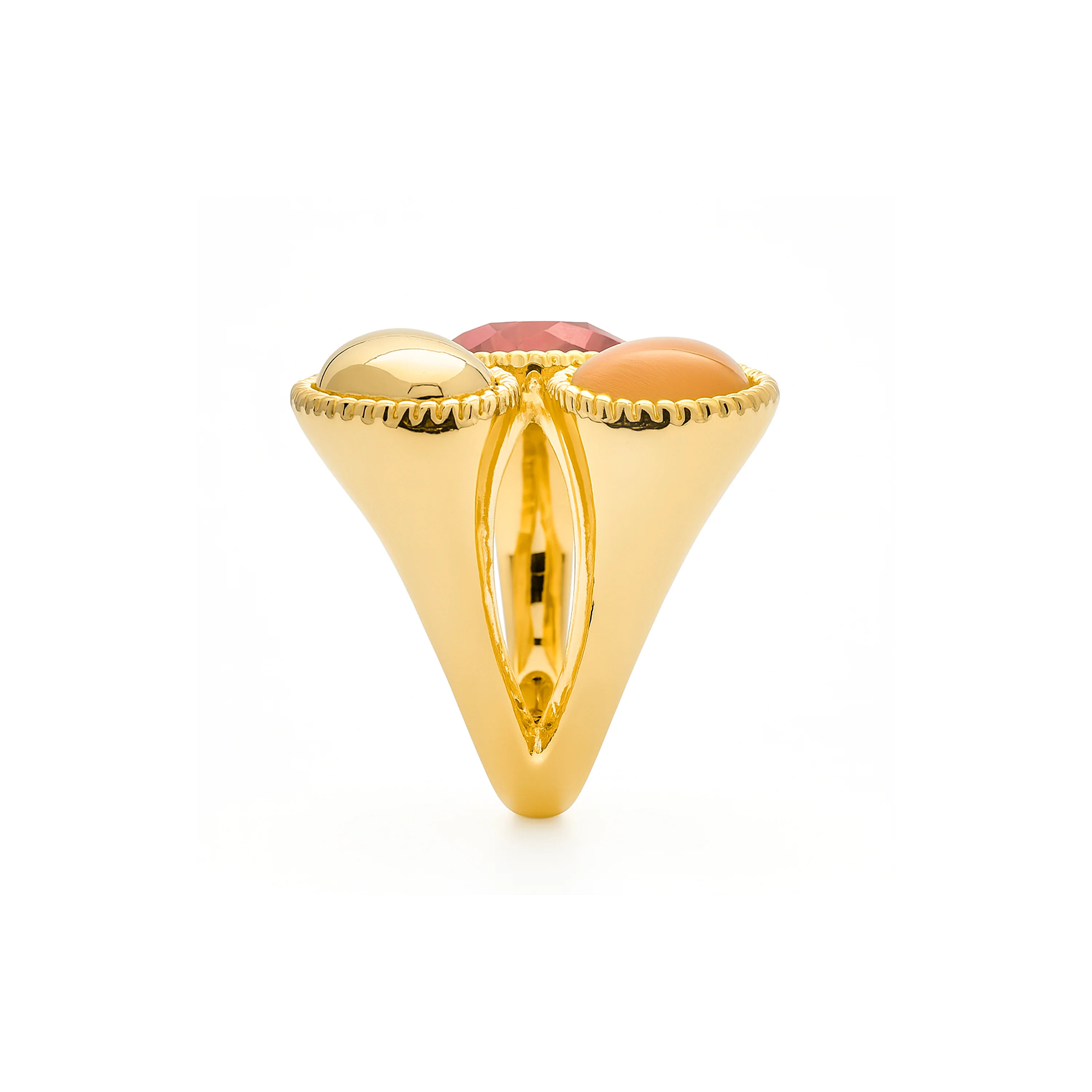 Anillo de Cuarzo Hidrotermal Multicolor acabado en oro amarillo 18k - Zalya - Image 3