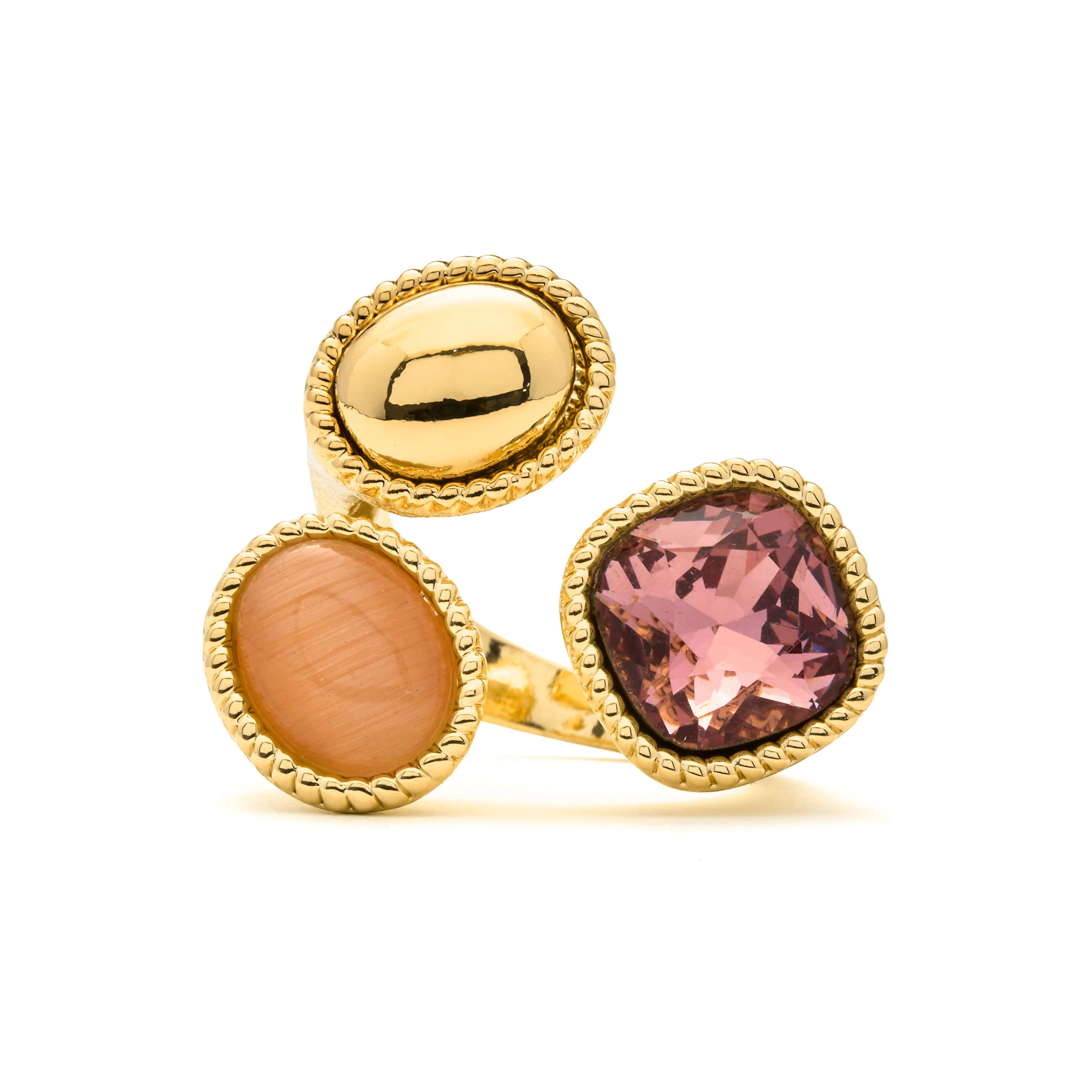 Anillo de Cuarzo Hidrotermal Multicolor acabado en oro amarillo 18k - Zalya - Image 5