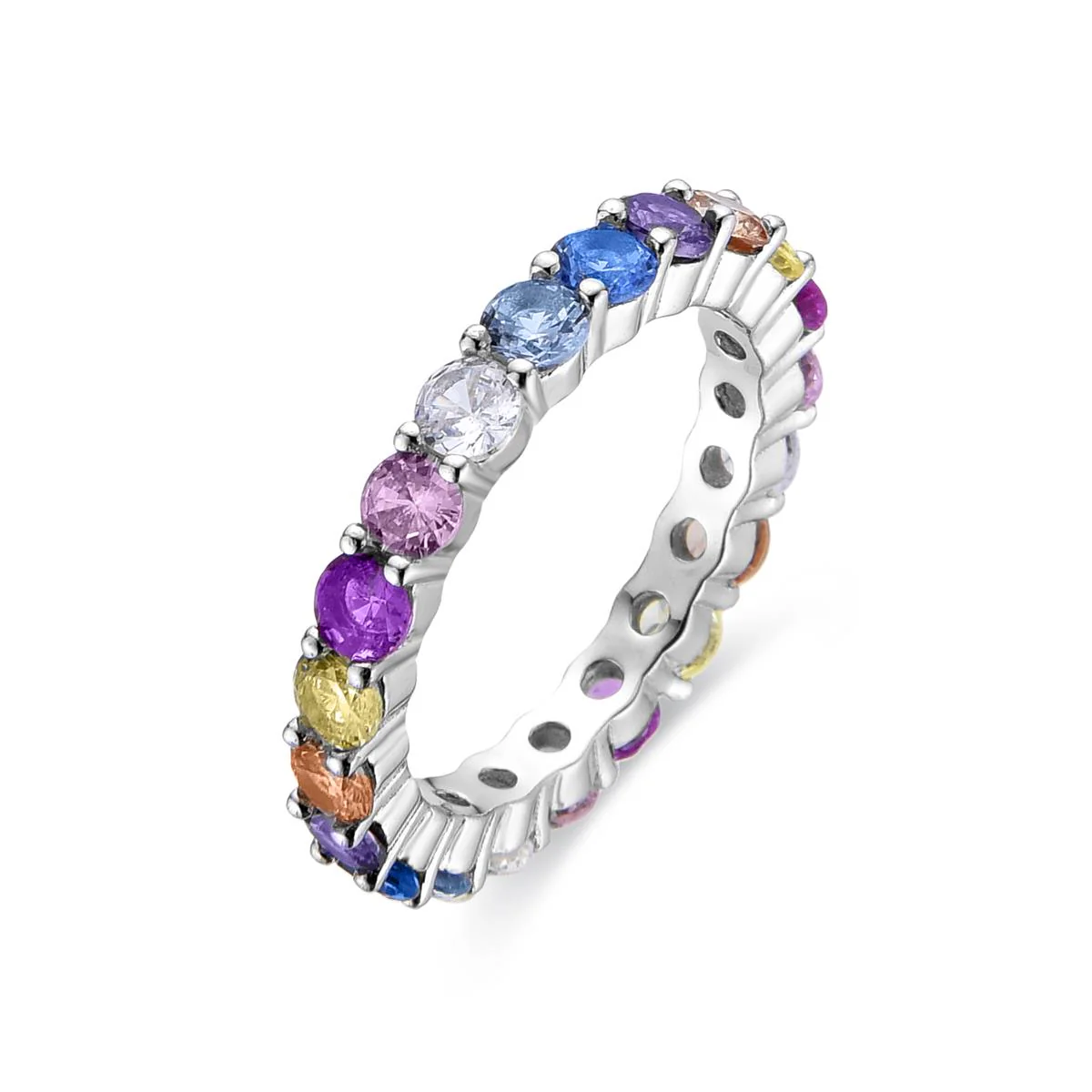 Anillo Zinwa Plata De Ley 925 - Zinwa MULTICOLOR