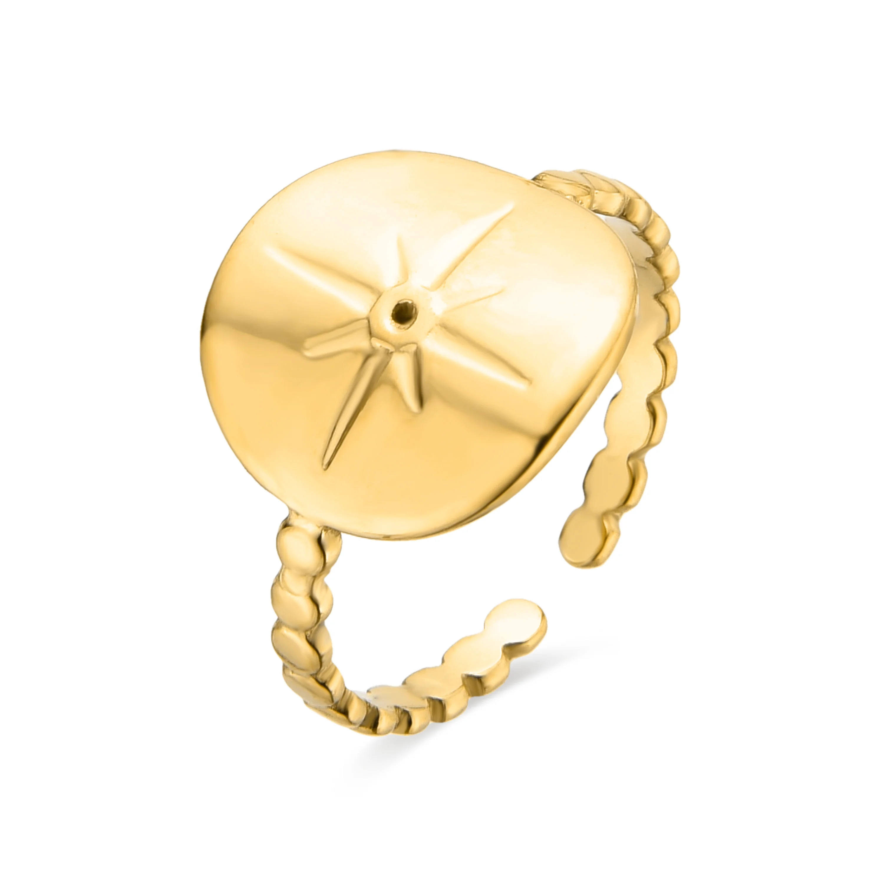 Anillo de Circonita Brillante acabado en oro amarillo de 18K- Leri