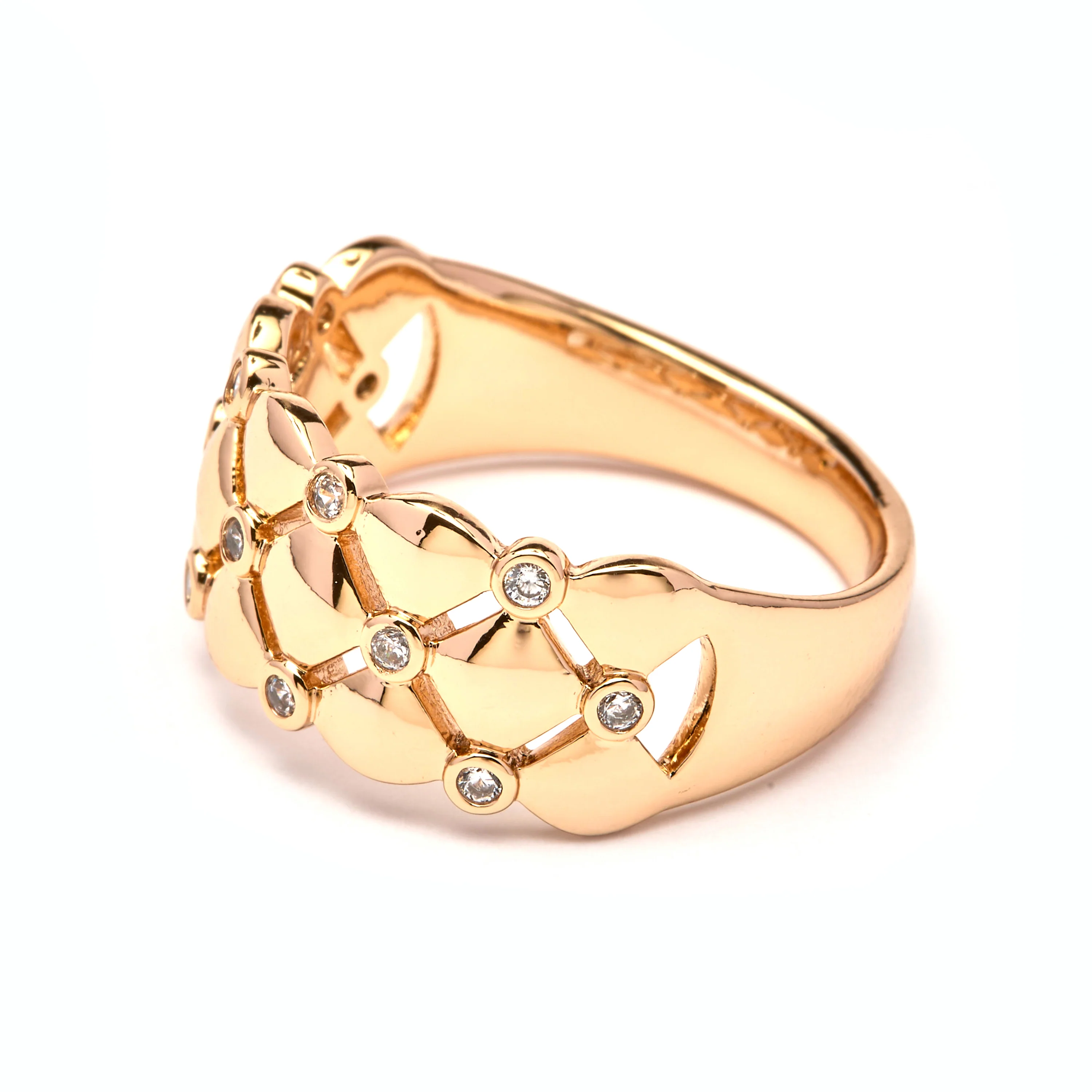 Anillo de Circonita Brillante acabado en oro amarillo de 18k - Verolt