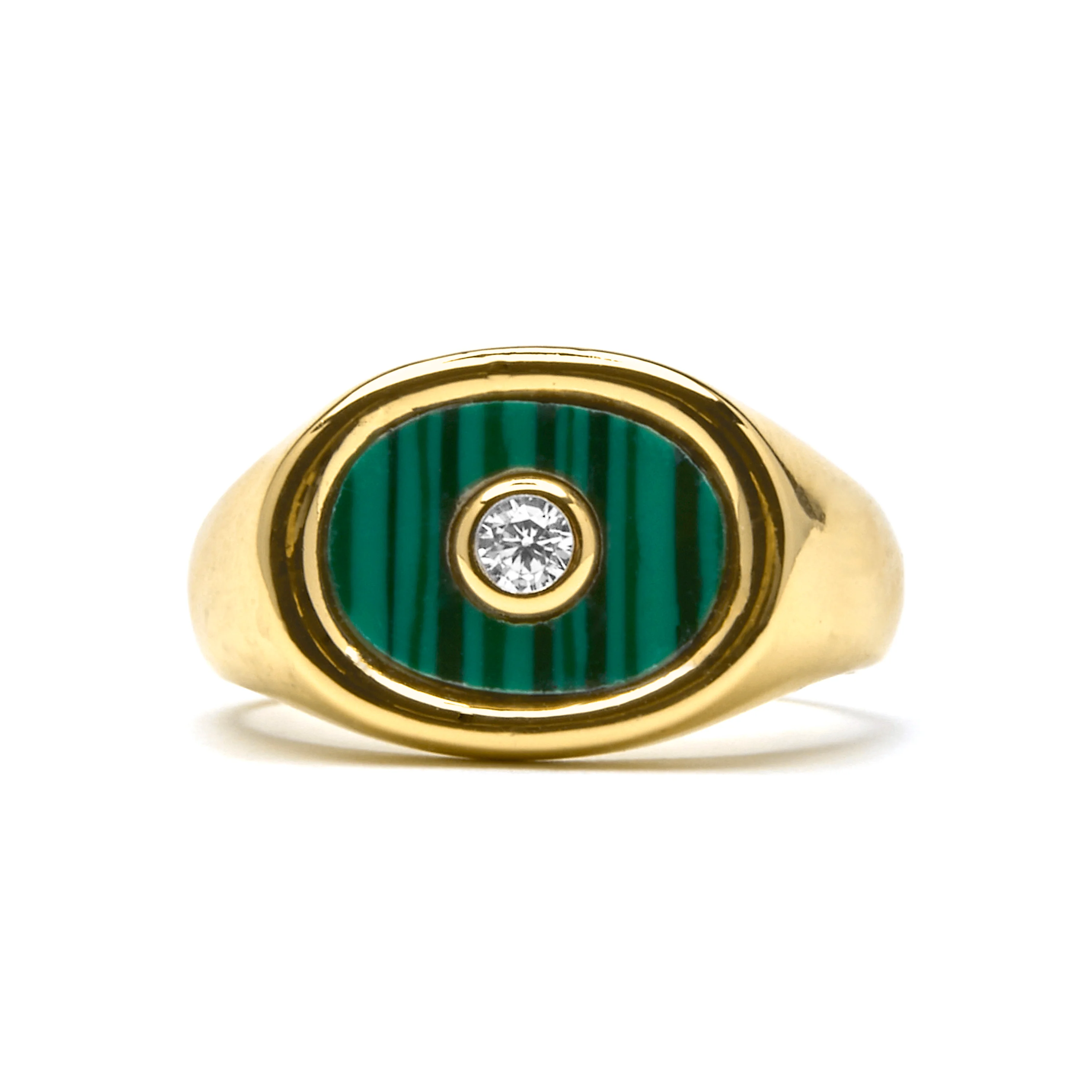 Anillo con Malaquita acabado oro 18k - Staxo - Image 4