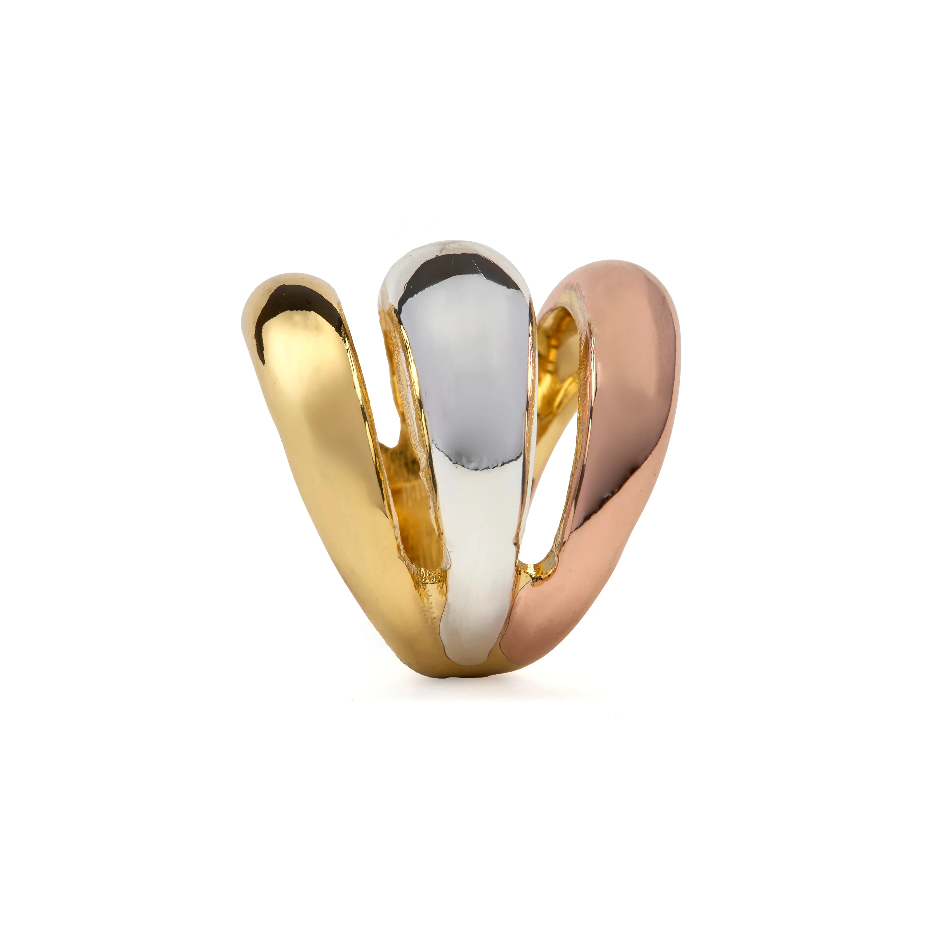 Anillo acabado en Rodio, oro amarillo y rosa de 18k - Simsi - Image 3