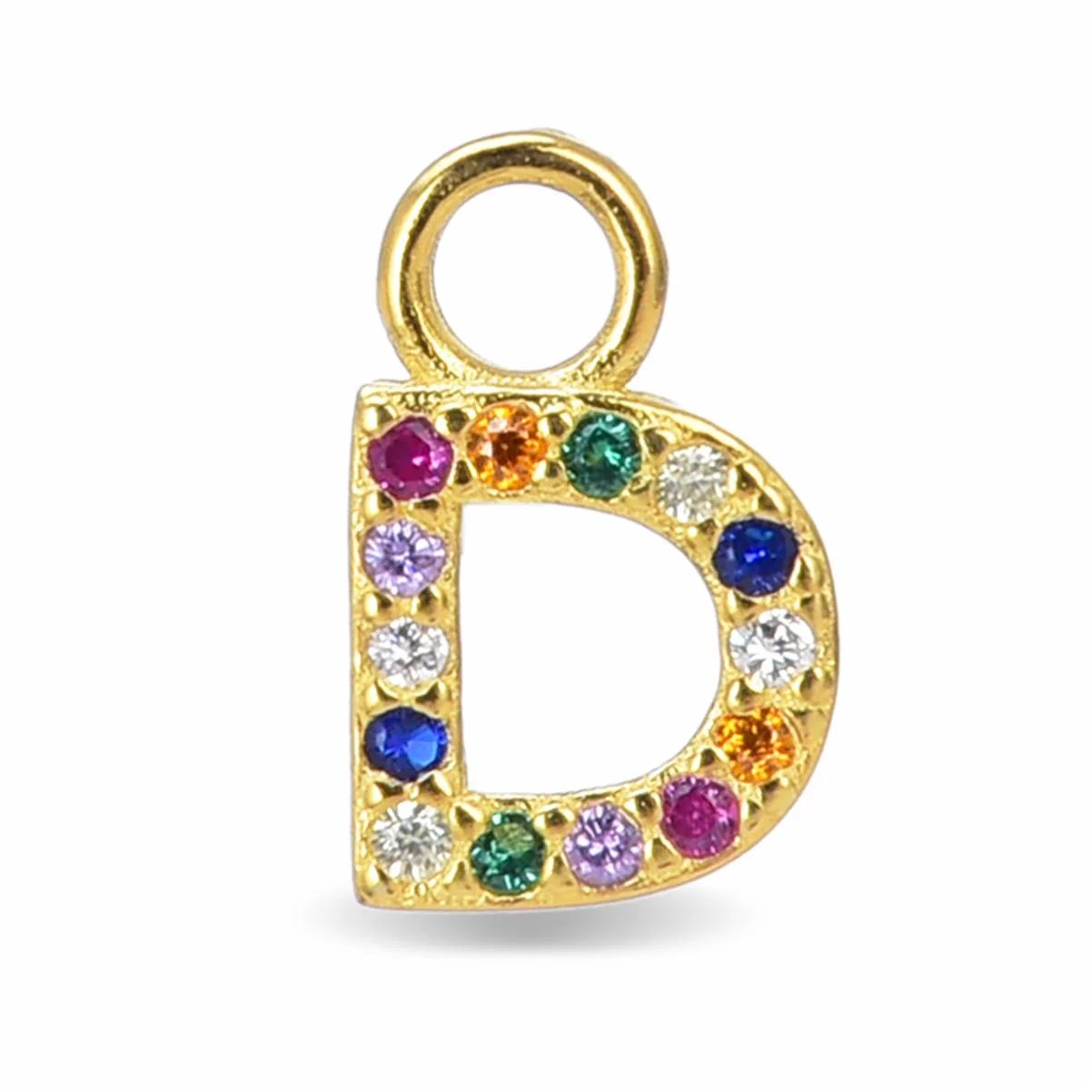 Colgante D Plata De Ley 925 - D MULTICOLOR