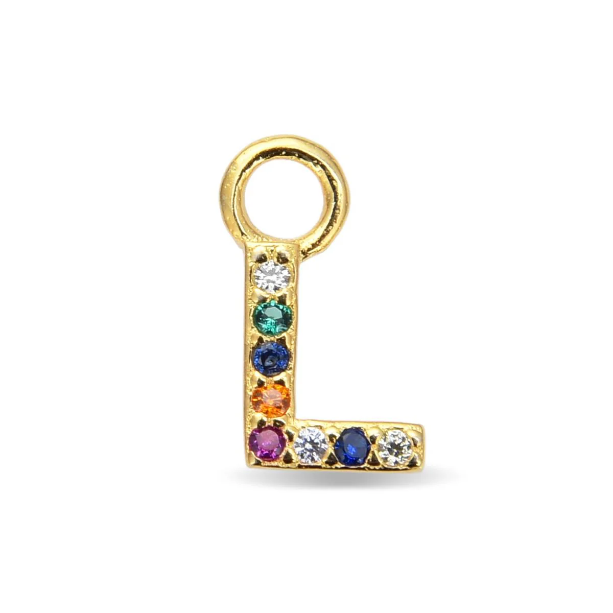 Colgante L Plata De Ley 925 - L MULTICOLOR