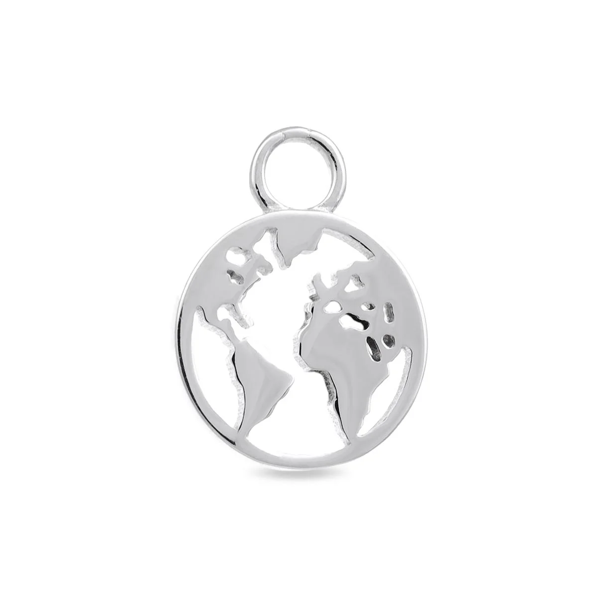 Colgante Mundo Plata De Ley 925 - Mundo GRIS