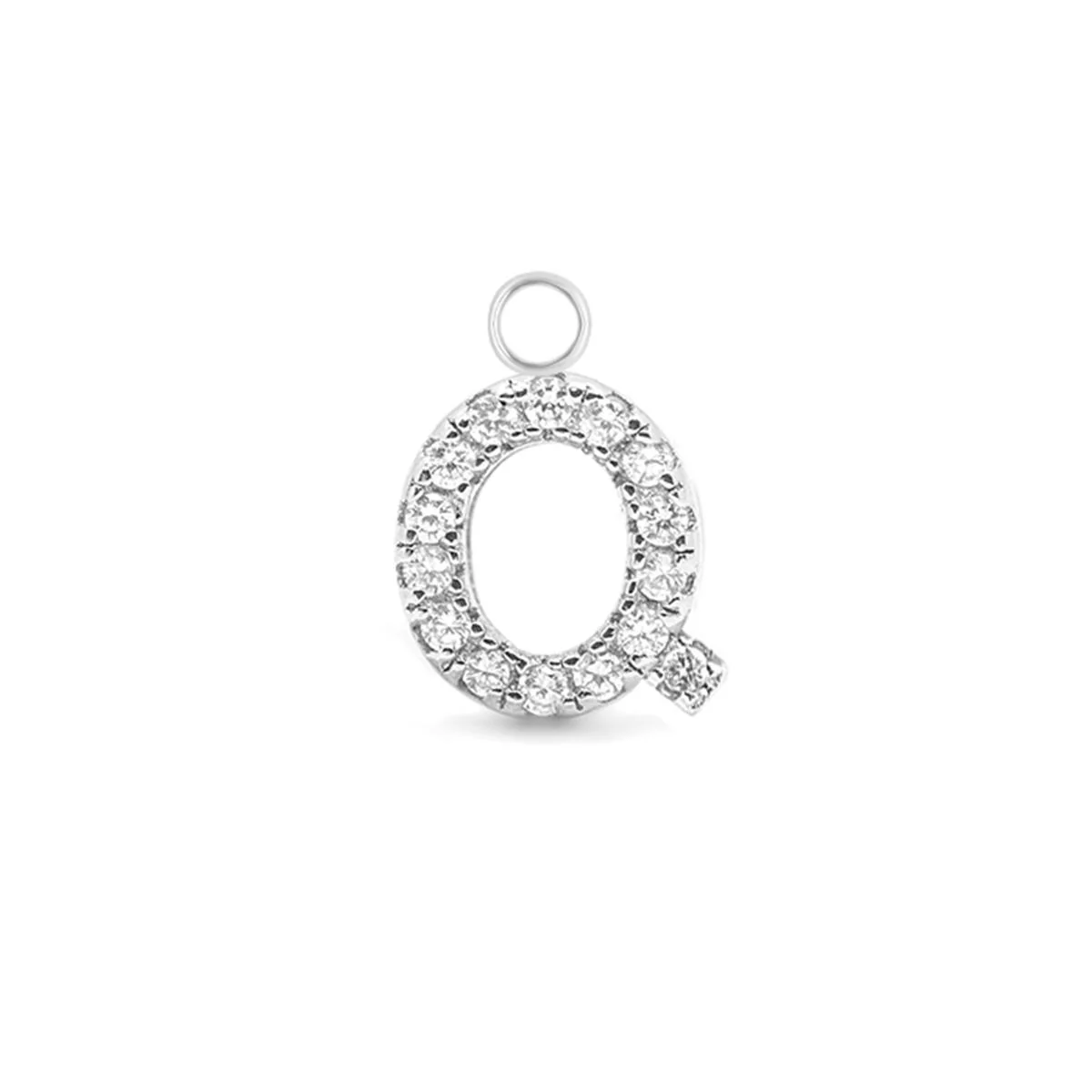 Colgante Q Plata De Ley 925 - Q BLANCO