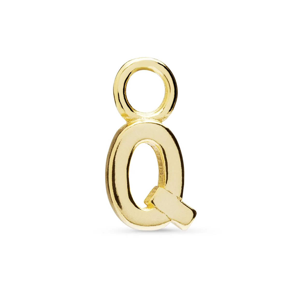 Colgante Q De Plata De Ley 925 Con Baño De Oro Ama - Q AMARILLO