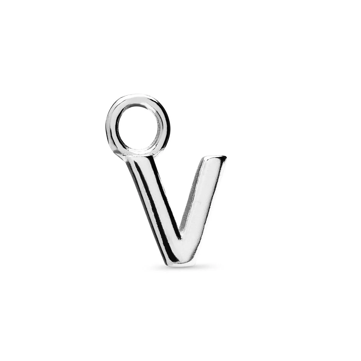 Colgante V Plata De Ley 925 - V GRIS